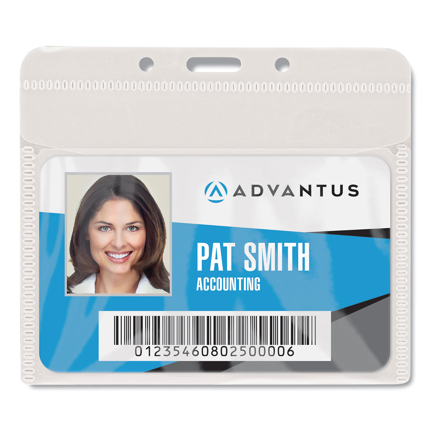  Advantus 75603 PVC-Free Badge Holders, Horizontal, 4 x 3, Clear, 50/Pack (AVT75603) 