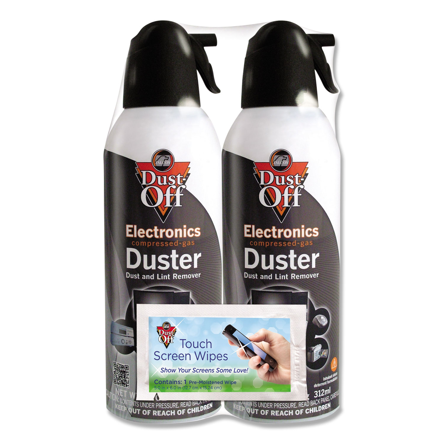 Disposable Compressed Air Duster, 10 oz Cans, 2/Pack