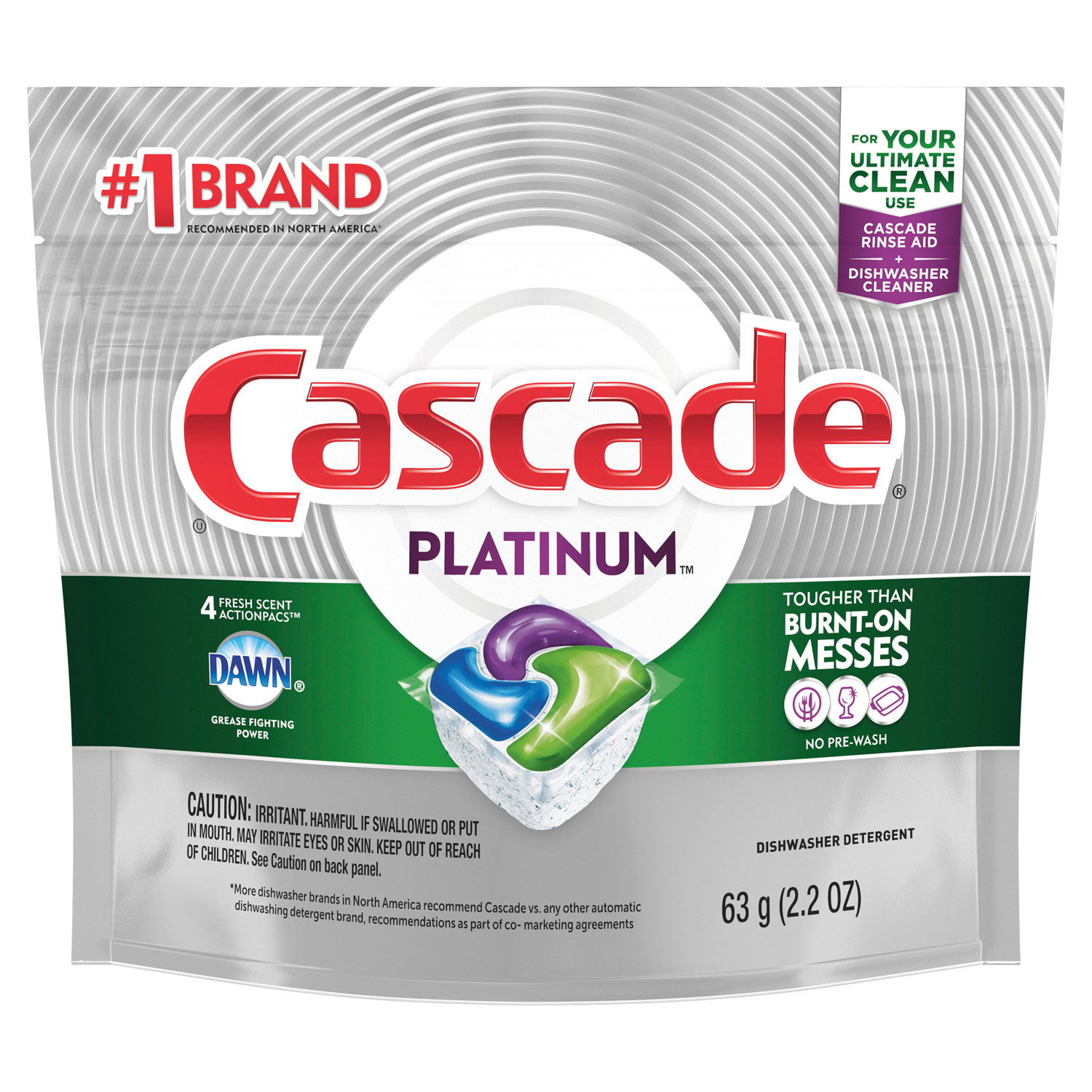  Cascade 98422 ActionPacs, Fresh Scent, 4/Pack, 30 Packs/Carton (PGC98422) 