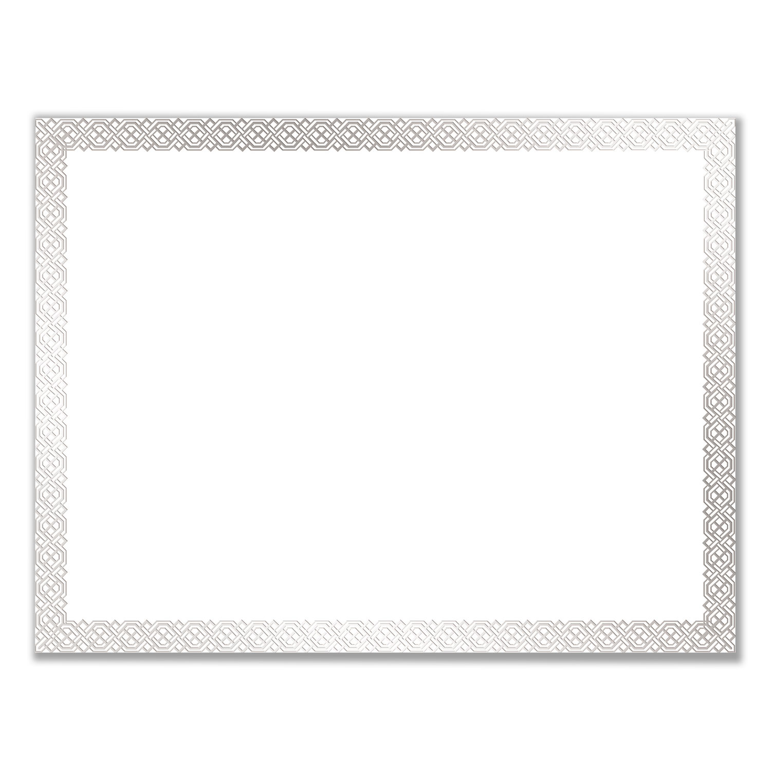 Foil Border Certificates, 8.5 x 11, White/Silver with Braided