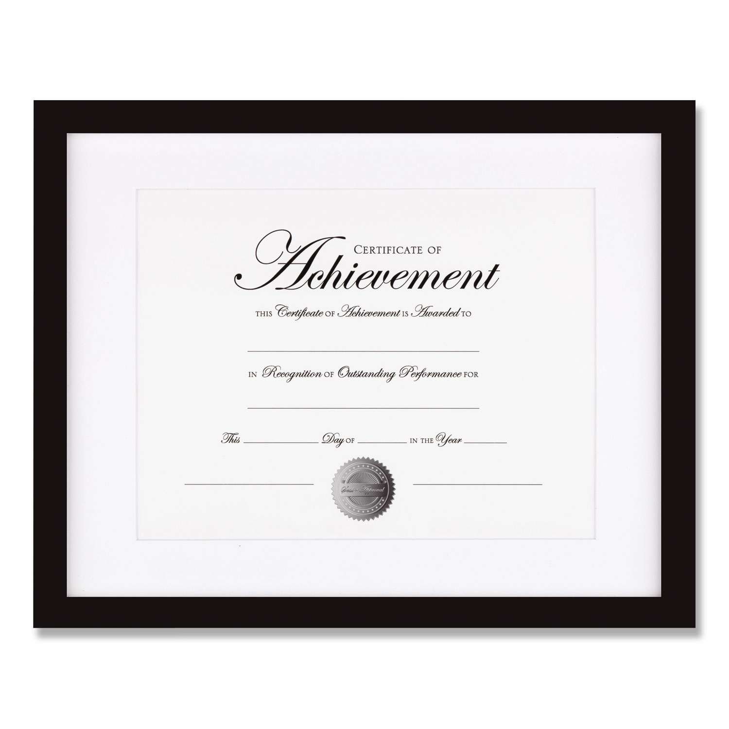 Wood Gallery Frame with Beveled Mat, 11 x 14, Black