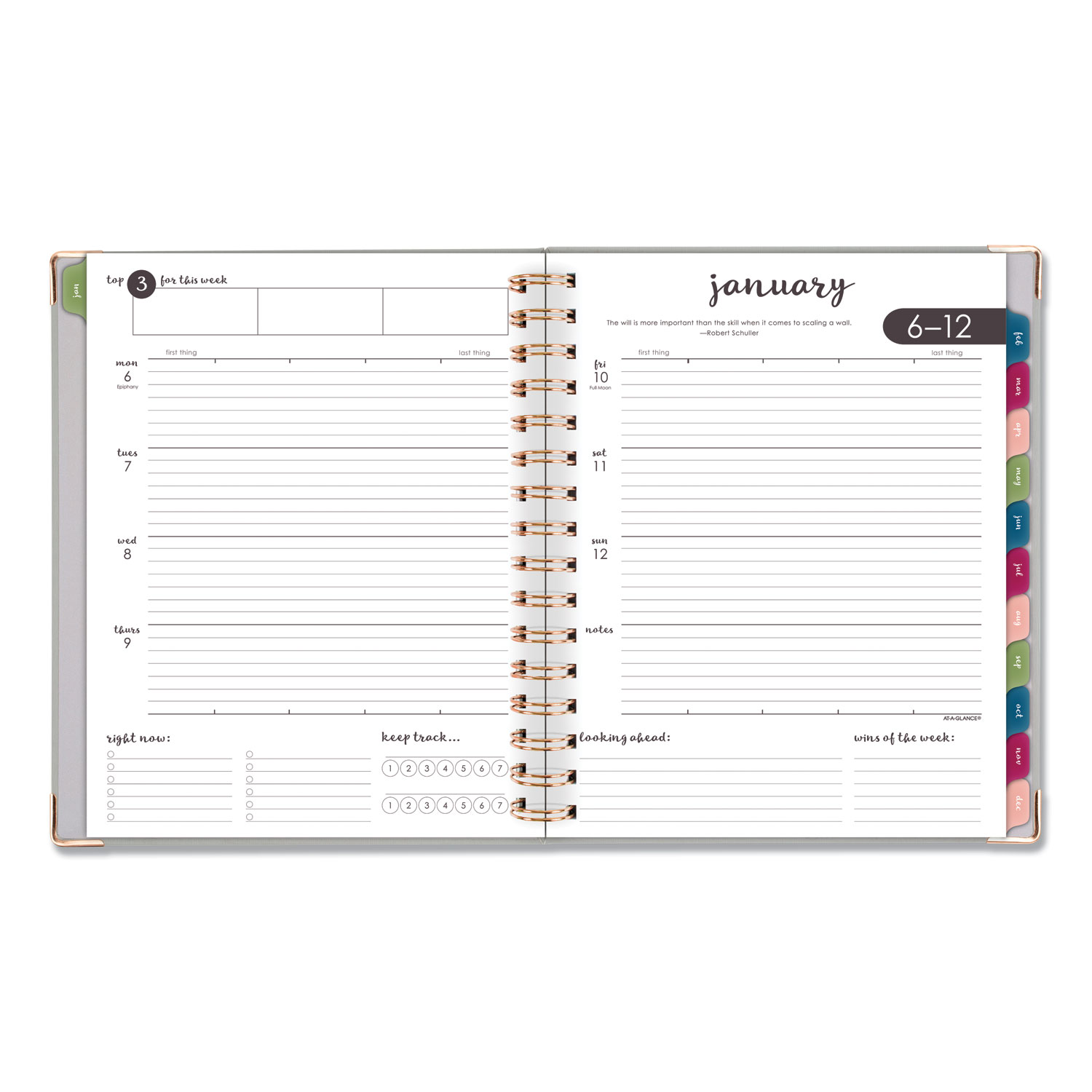 Harmony Weekly/Monthly Hardcover Planner, 9 x 7, Gray, 2020-2021