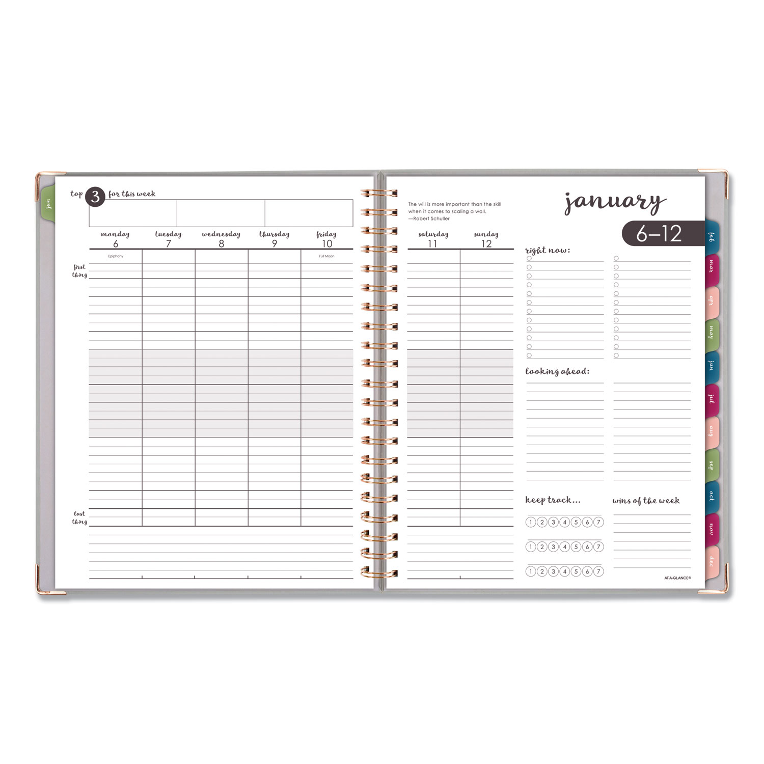 Harmony Weekly/Monthly Hardcover Planner, 11 x 9, Gray, 2020-2021