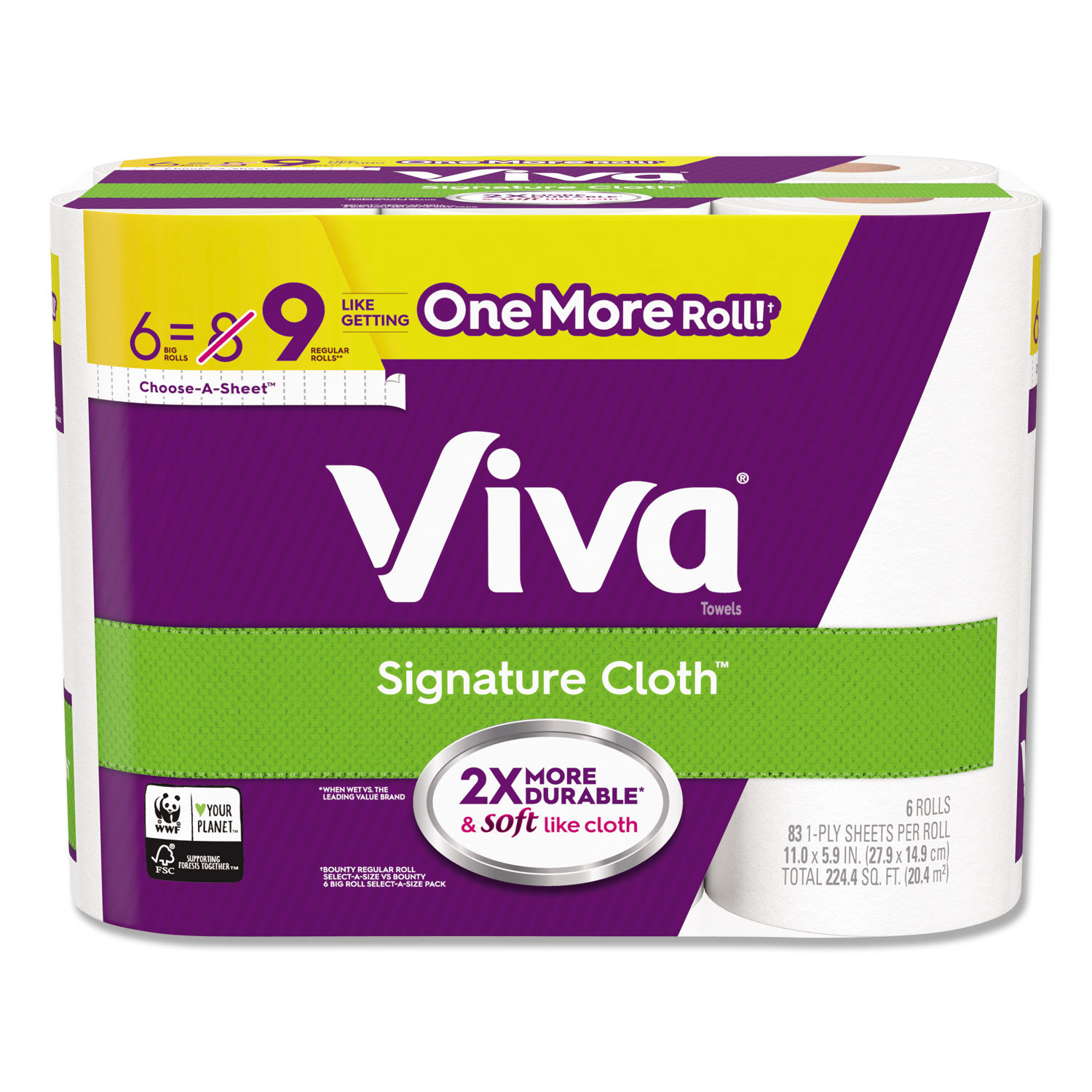  Viva 49414 Choose-a-Size Big Roll Towels, White, 11 x 6.2, 100/Roll, 32 Roll/Carton (KCC49414) 