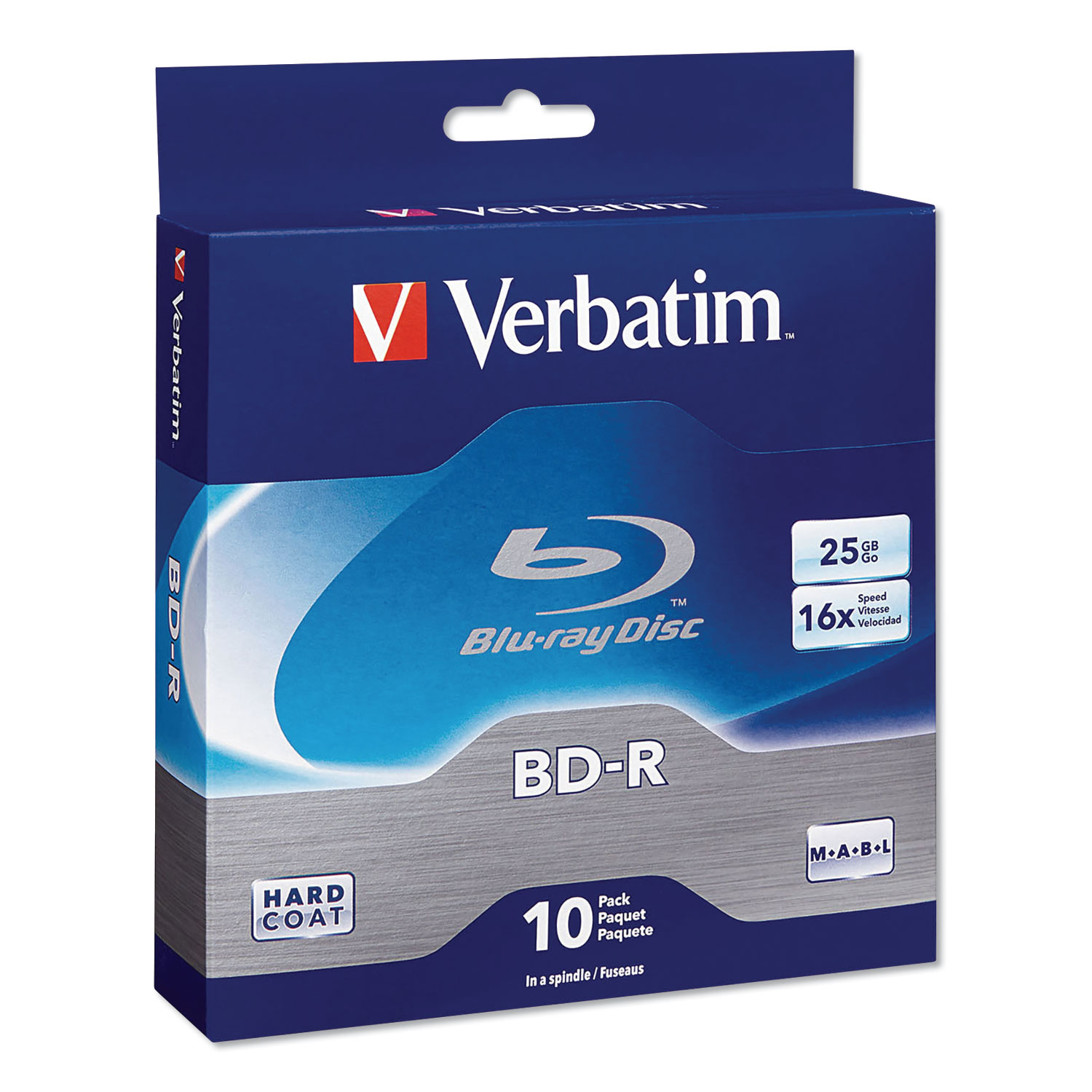  Verbatim 97238 BD-R Blu-Ray Disc, 25GB, 16x, 10/Pk (VER97238) 