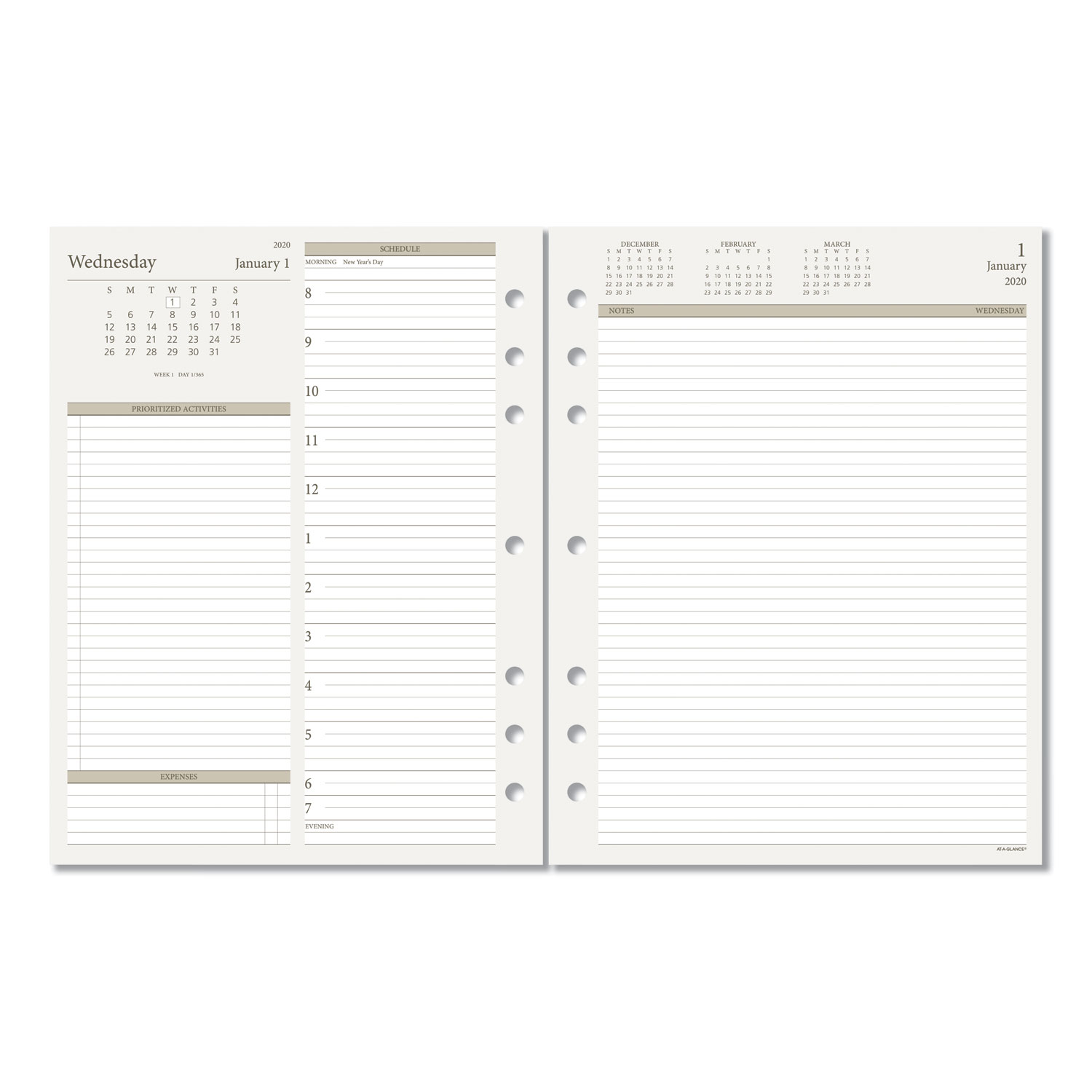 Two Pages Per Day Planning Pages Refill 11 X 8 12 2020