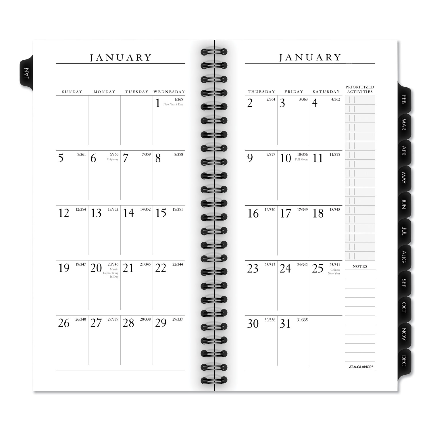 Executive Pocket Size Weekly/Monthly Planner Refill, 6 1/4 x 3 1/4, White, 2020