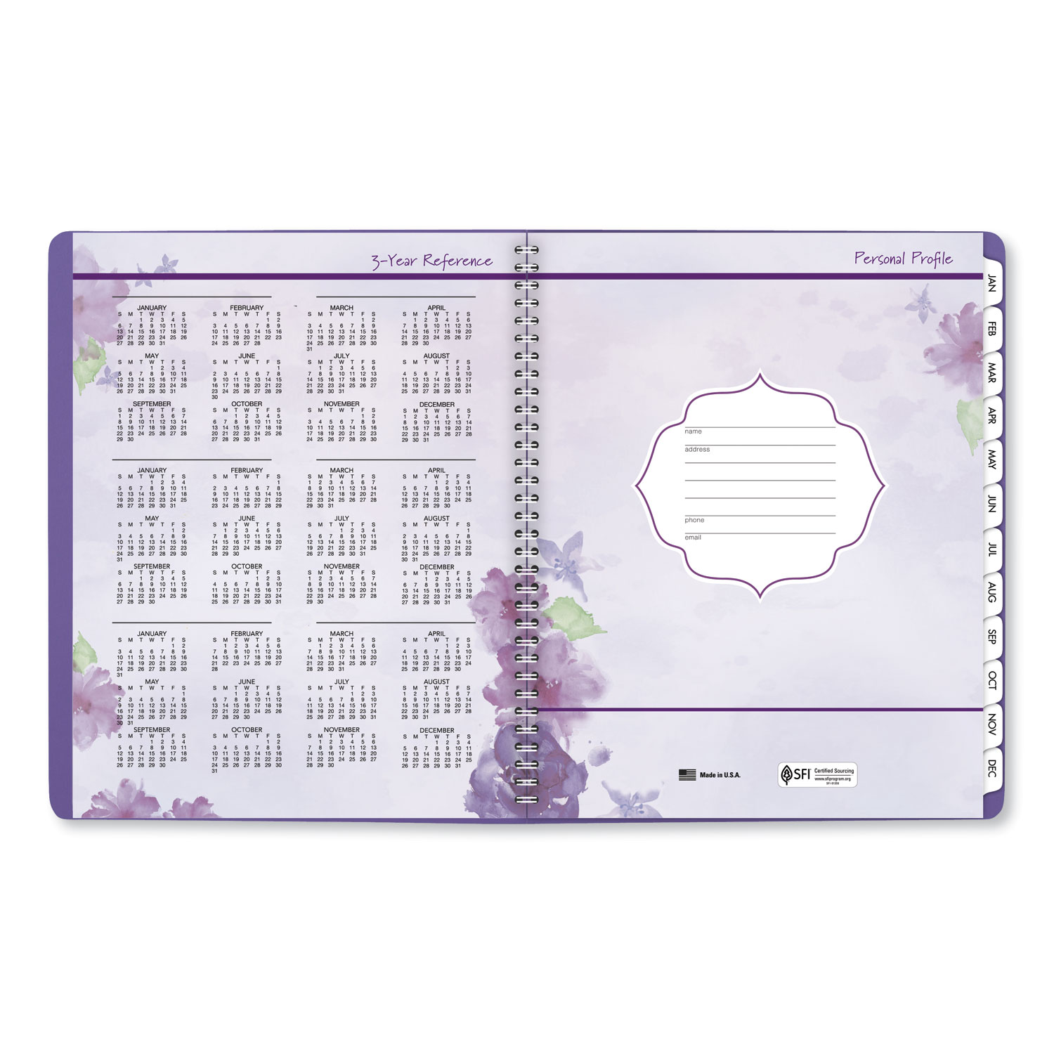 Beautiful Day Monthly Planner, 11 x 8 1/2, Purple, 2020
