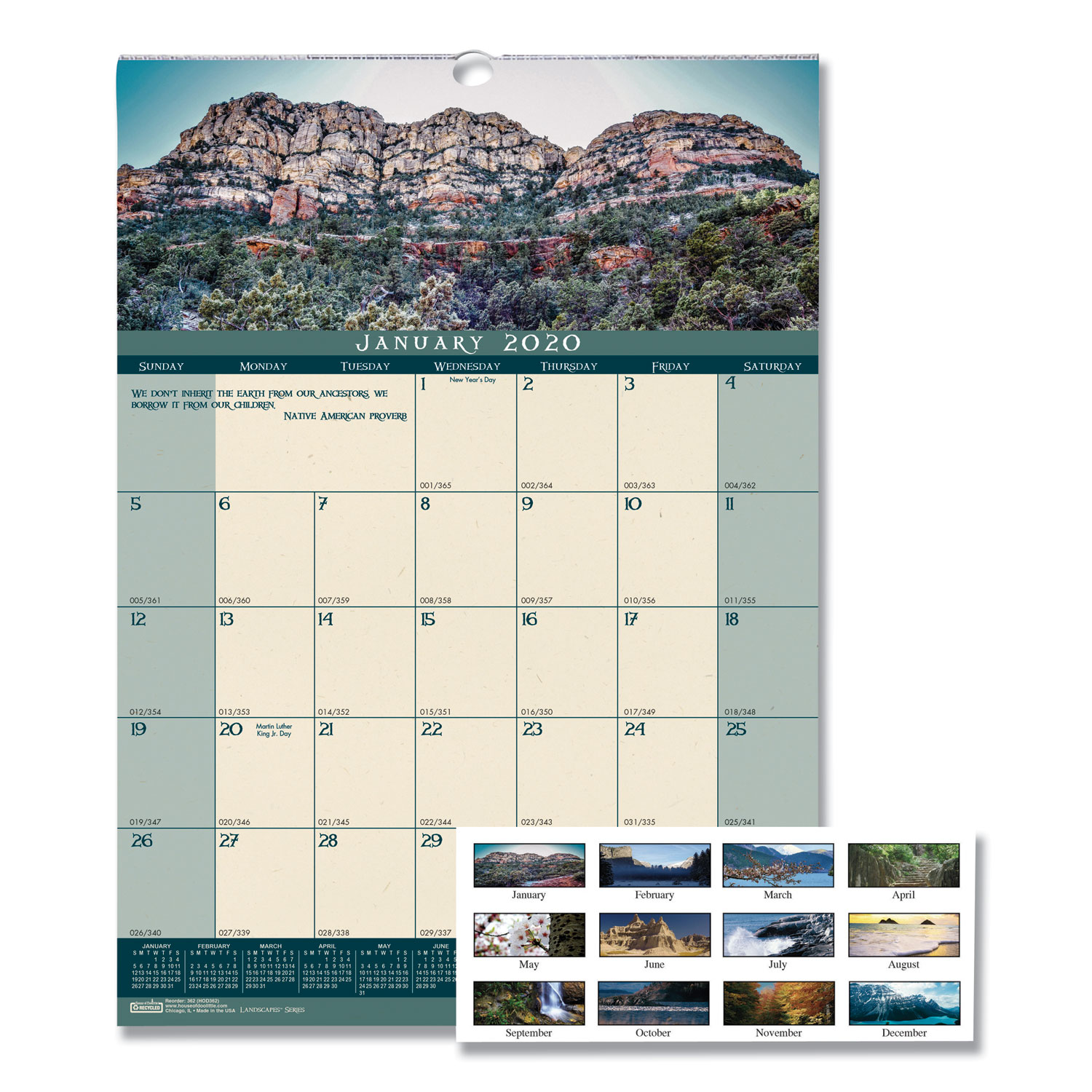 Recycled Landscapes Monthly Wall Calendar 12 X 16 12 2020