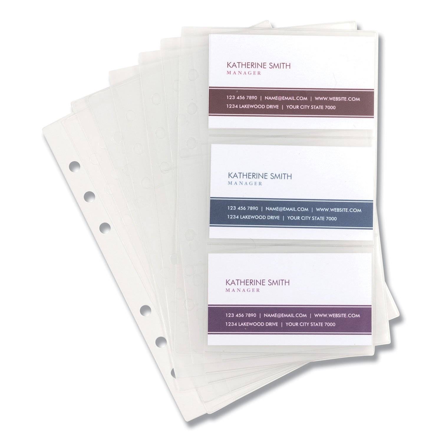  Samsill 81079 Refill Sheets for 4 1/4 x 7 1/4 Business Card Binders, 60 Card Capacity, 10/Pack (SAM81079) 
