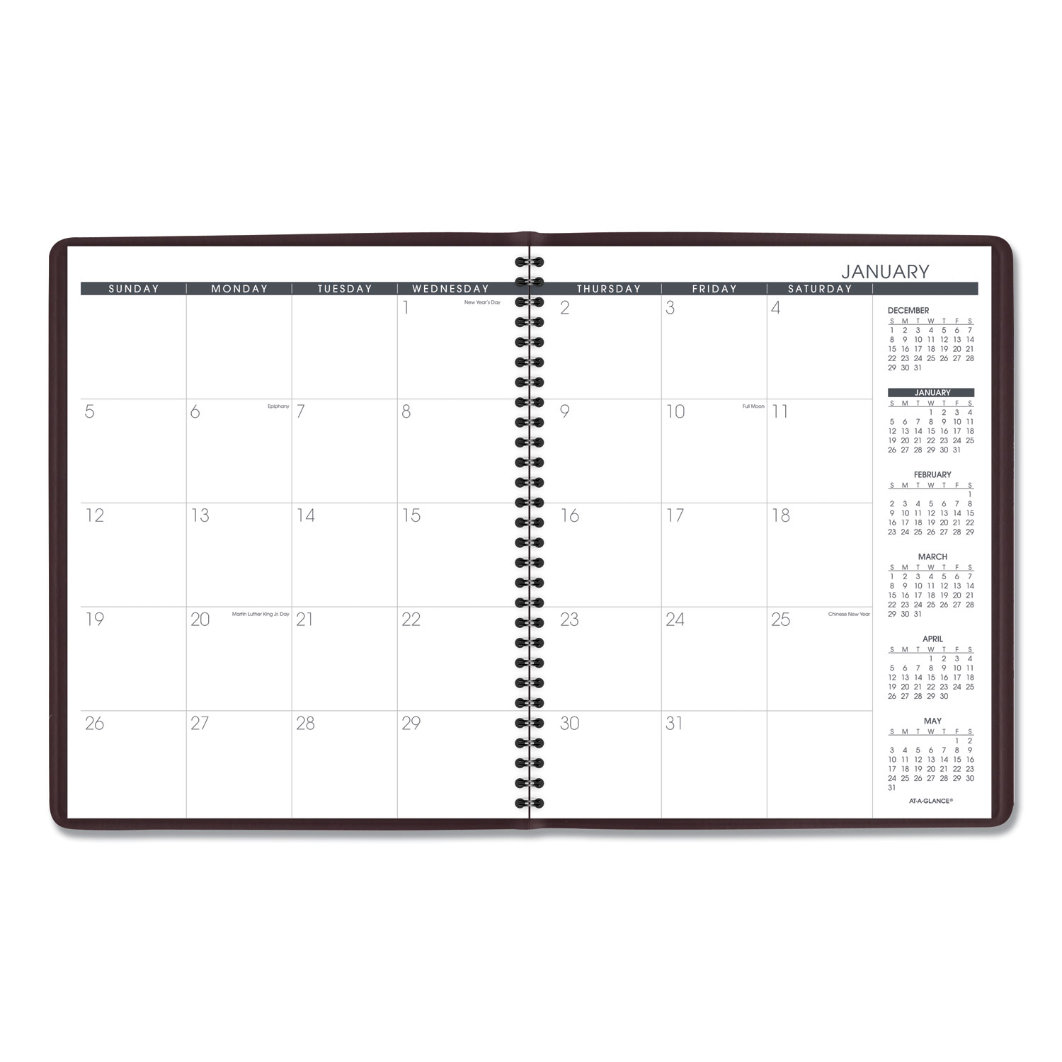 Monthly Planner, 11 x 9, Winestone Cover, 15Month (Jan to Mar) 2024