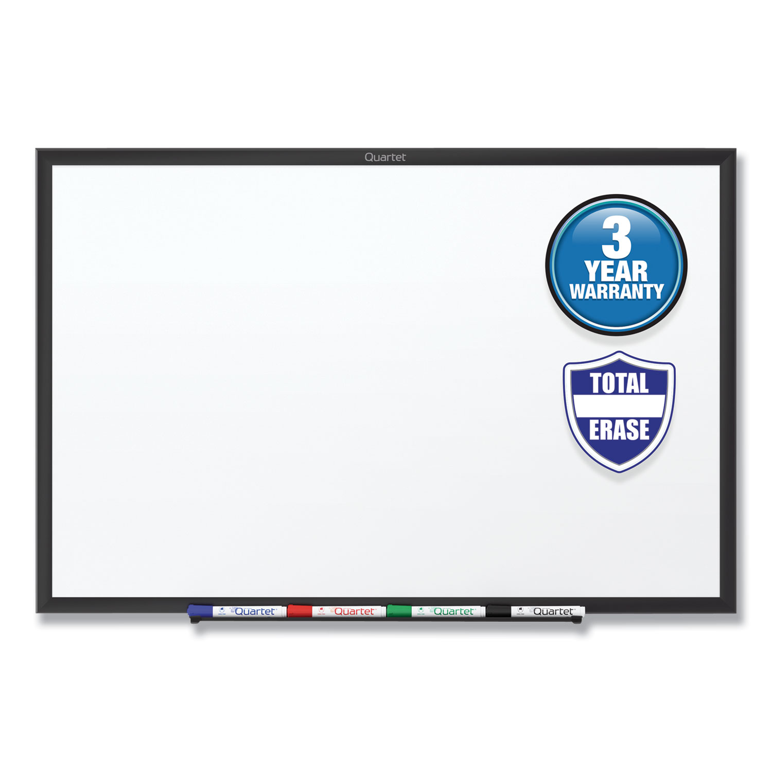  Quartet S538B Classic Series Total Erase Dry Erase Board, 96 x 48, White Surface, Black Frame (QRTS538B) 