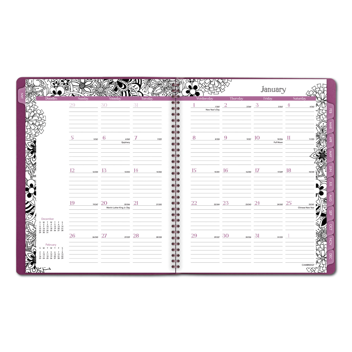 Floradoodle Professional Weekly/Monthly Planner, 11 x 8 1/2, 2020-2021