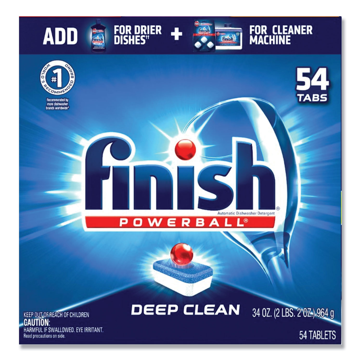  FINISH 51700-81158 Powerball Dishwasher Tabs, Fresh Scent, 54/Box (RAC81158BX) 