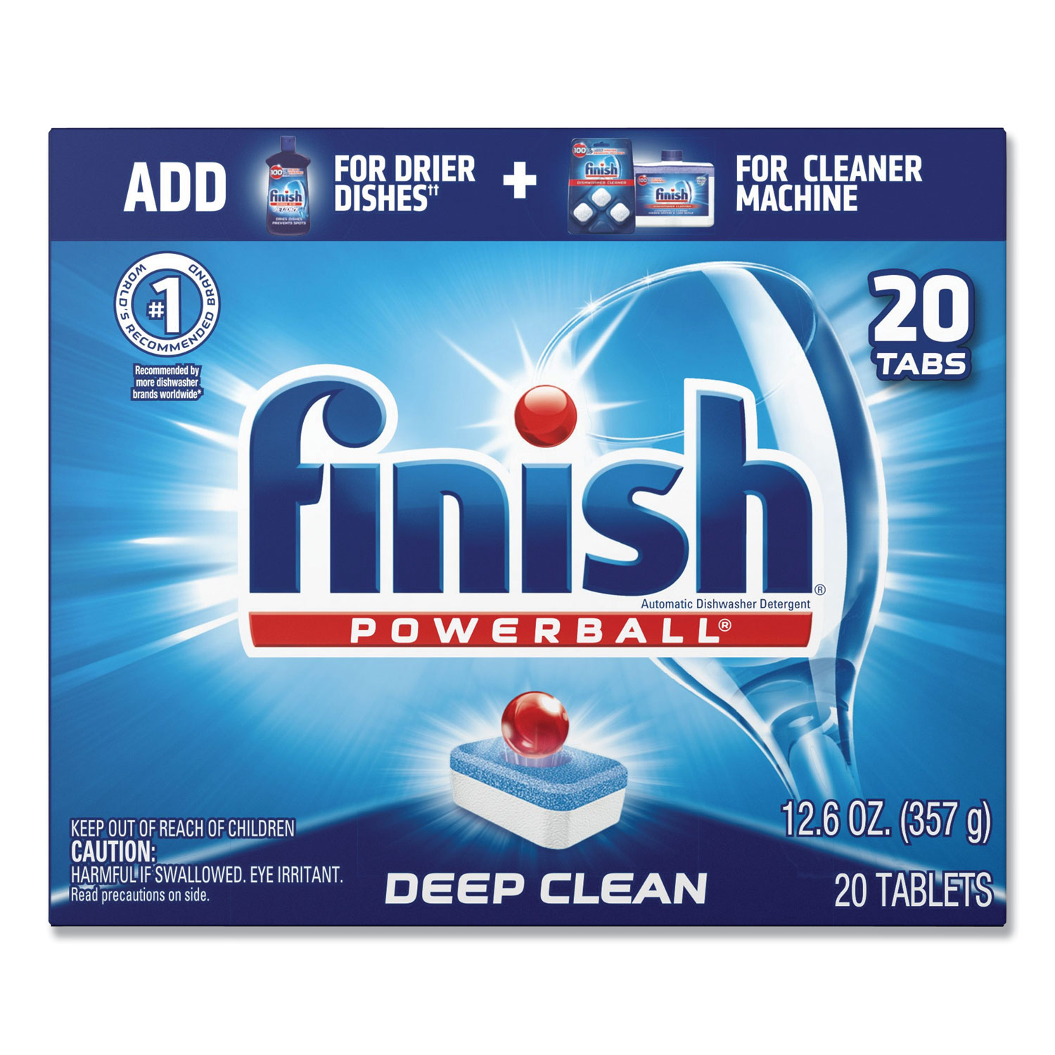  FINISH 51700-77050 Powerball Dishwasher Tabs, Fresh Scent, 20/Box, 8 Boxes/Carton (RAC77050CT) 