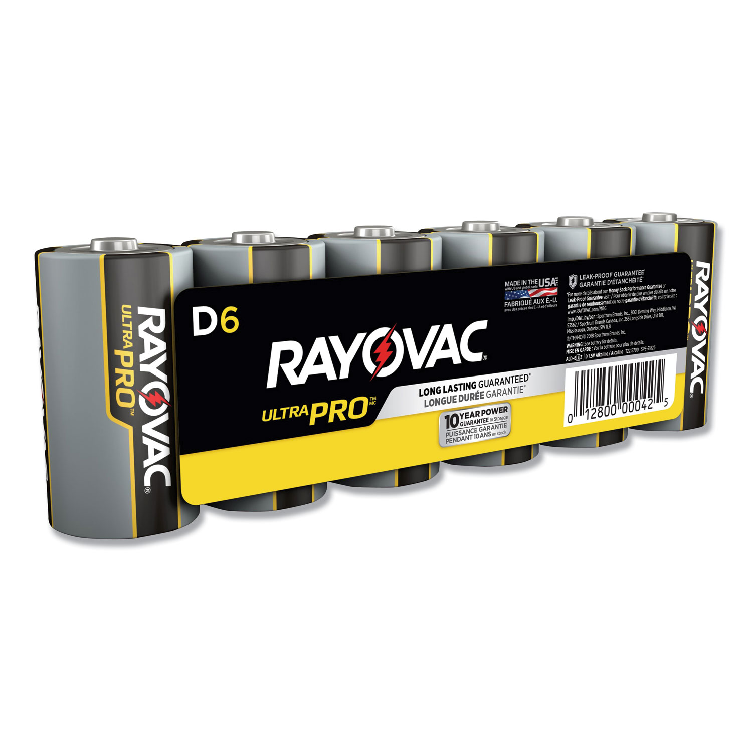  Rayovac ALD-6J Ultra Pro Alkaline D Batteries, 6/Pack (RAYALD6J) 