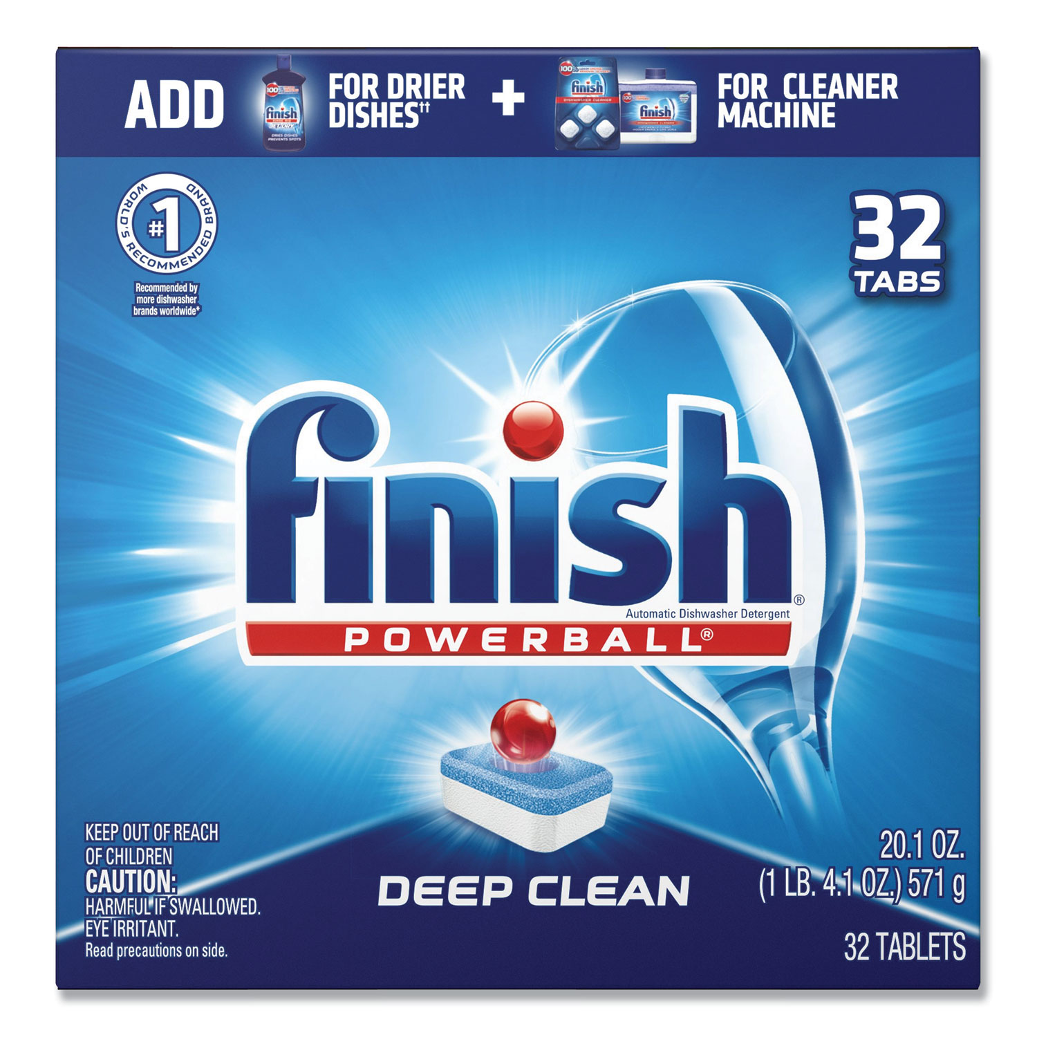  FINISH 51700-81049 Powerball Dishwasher Tabs, Fresh Scent, 32/Box (RAC81049) 