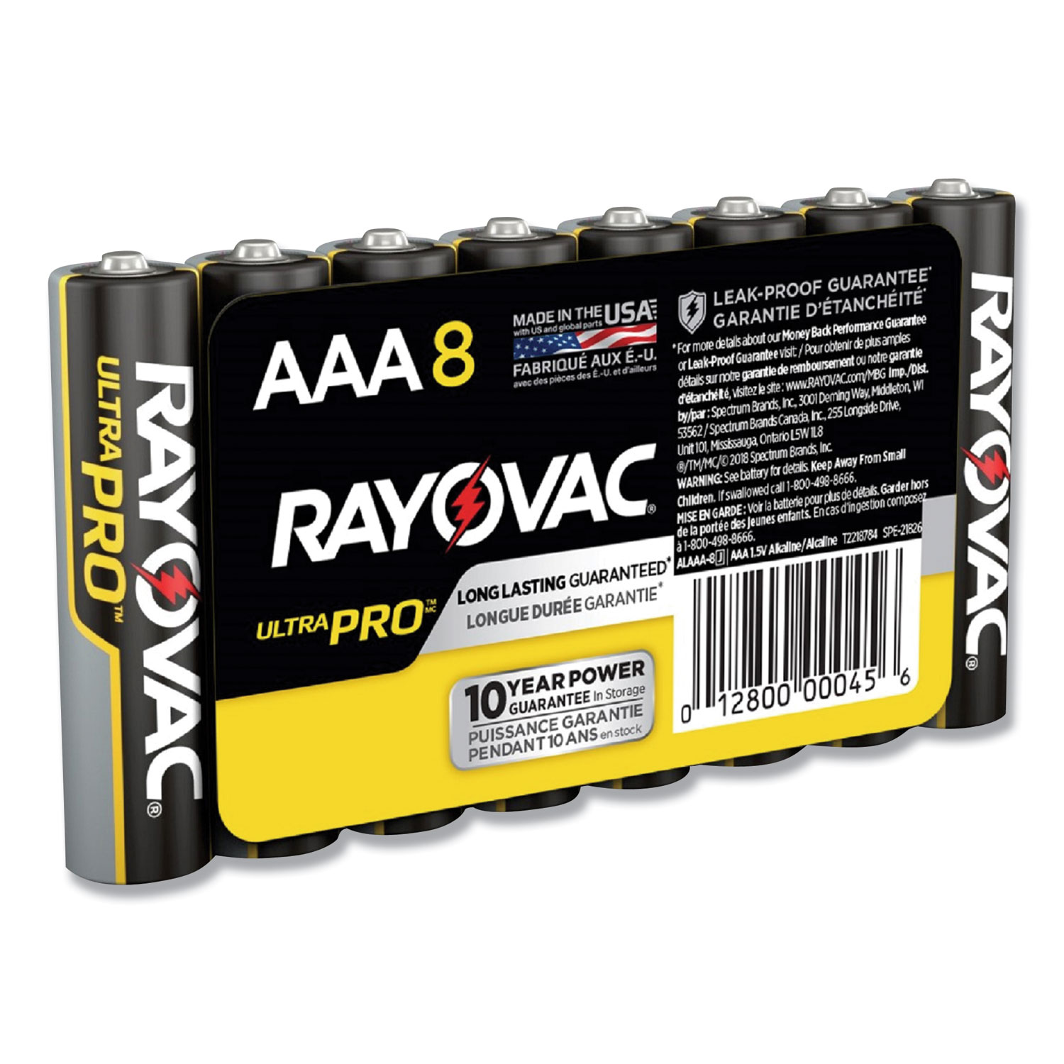  Rayovac ALAAA-8J Ultra Pro Alkaline AAA Batteries, 8/Pack (RAYALAAA8J) 