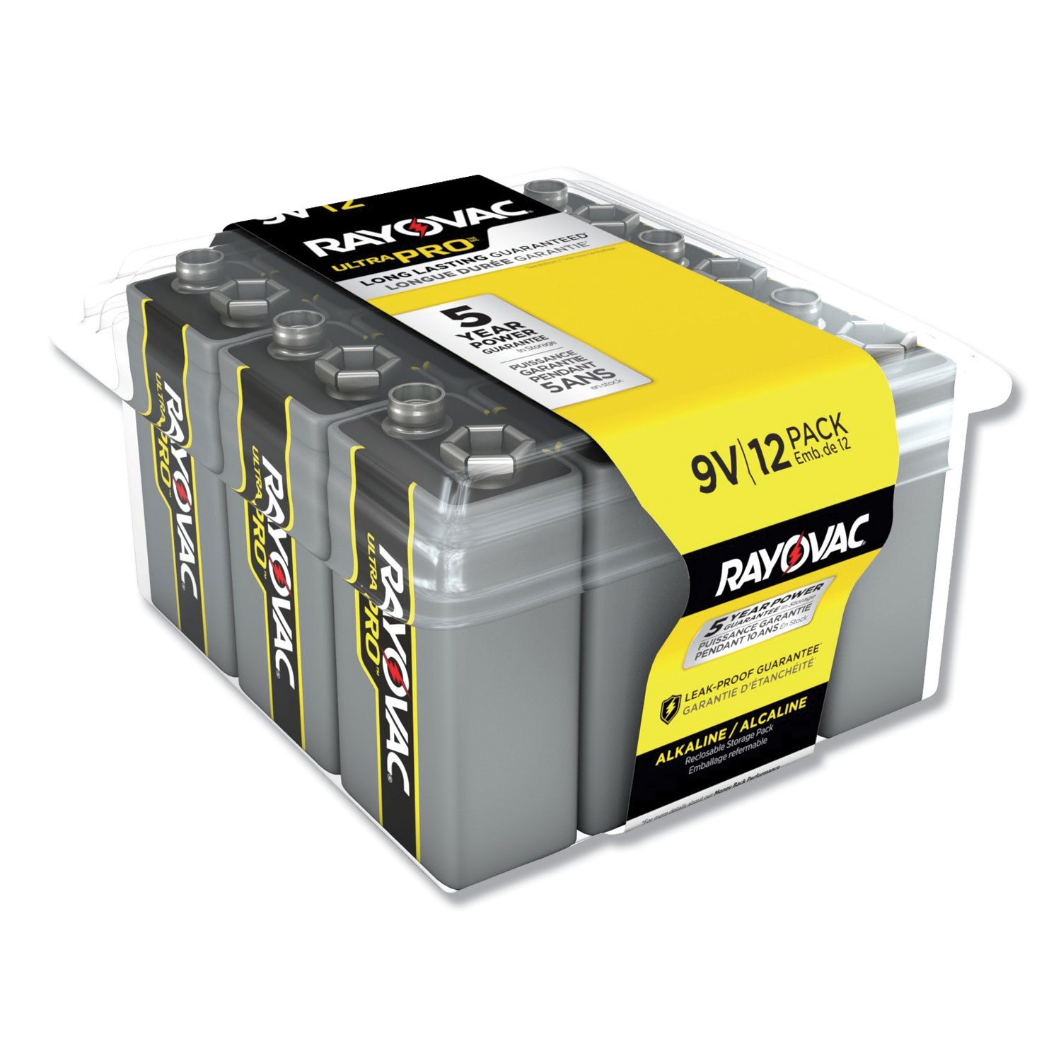  Rayovac AL9V-12PPJ Ultra Pro Alkaline 9V Batteries, 12/Pack (RAYAL9V12PPJ) 