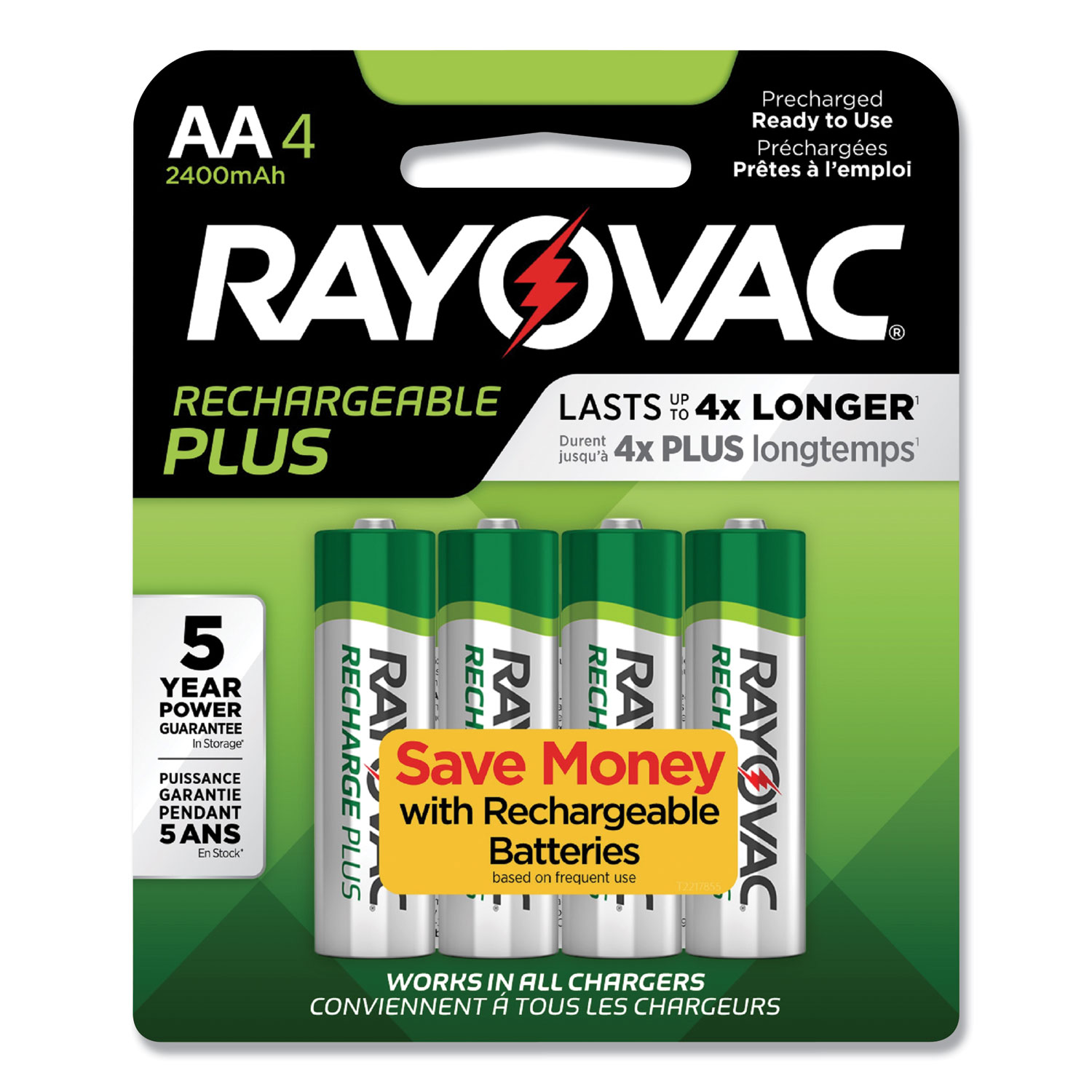  Rayovac PL715-4 GENE Recharge Plus NiMH Batteries, AA, 4/Pack (RAYPL7154GEND) 