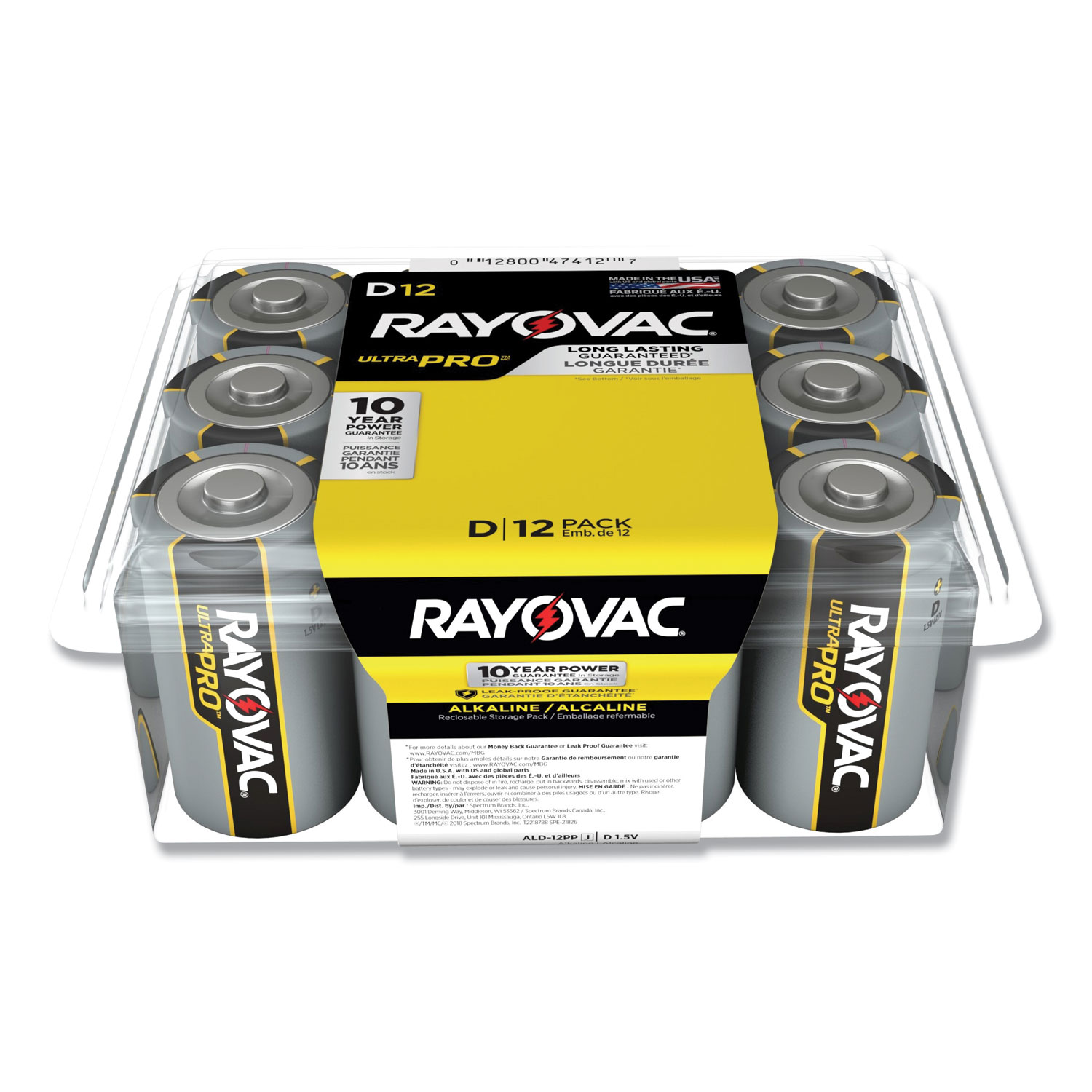  Rayovac ALD-12PPJ Ultra Pro Alkaline D Batteries, 12/Pack (RAYALD12PPJ) 