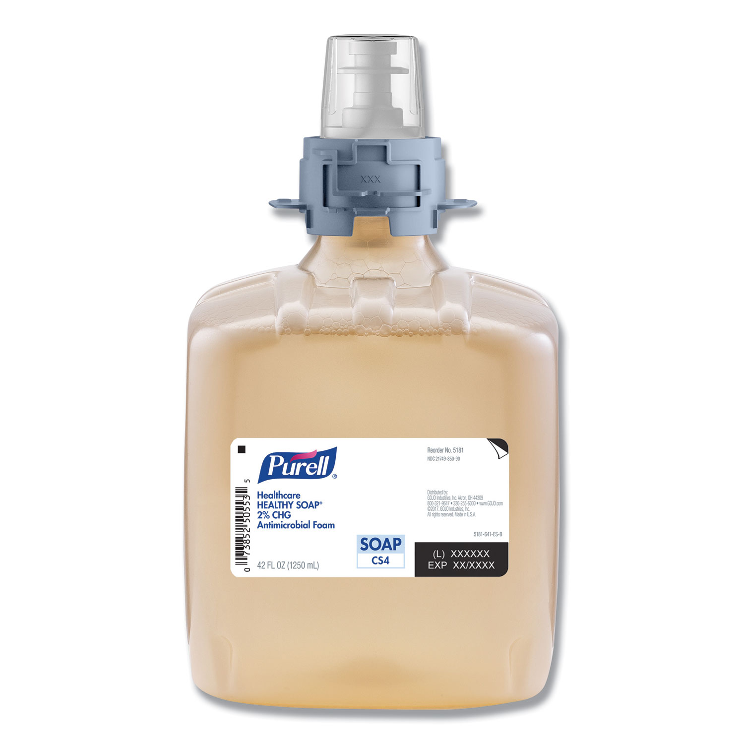  PURELL 5181-03 Healthy Soap 2.0% CHG Antimicrobial Foam,1250 mL, 3/Carton (GOJ518103) 