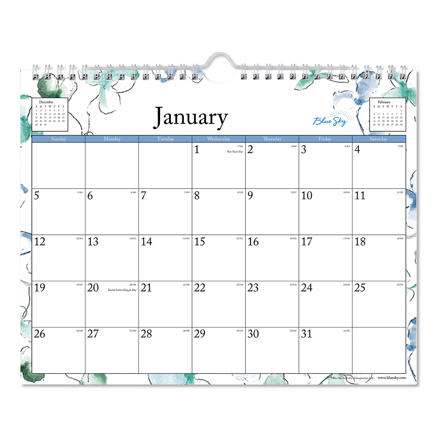  Blue Sky BLS101593 Lindley Wirebound Wall Calendar, 11 x 8 3/4, 2020 (BLS101593) 