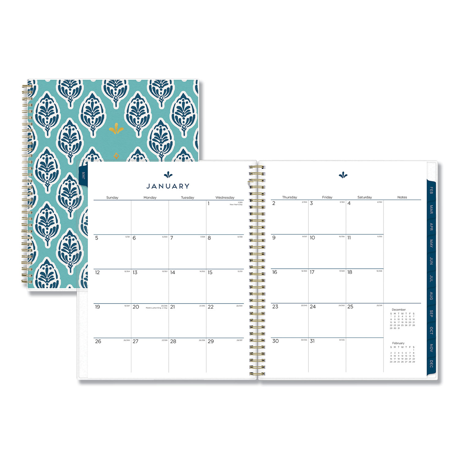  Blue Sky 110569 Sullana Weekly/Monthly Planner, 11 x 8 1/2, Teal Cover, 2020 (BLS110569) 