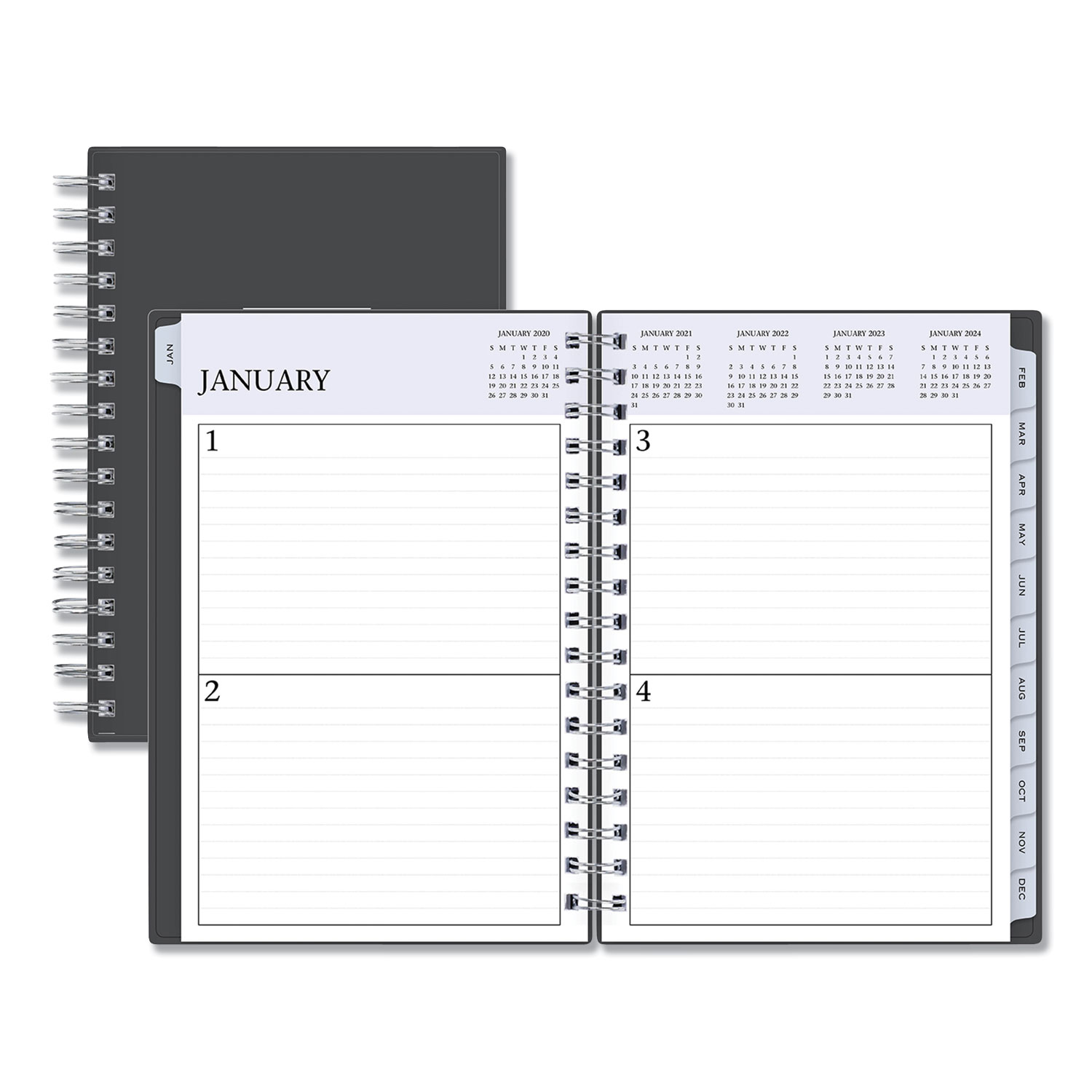  Blue Sky 113565 Passages Non-Dated Perpetual Daily Planner, 8 1/2 x 5 1/2, Black Cover,2020-2025 (BLS113565) 
