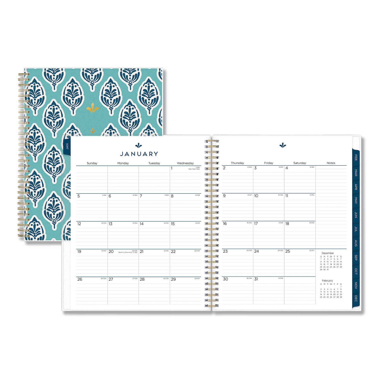  Blue Sky 116046 Sullana Monthly Planner, 10 x 8, Teal Cover, 2020 (BLS116046) 