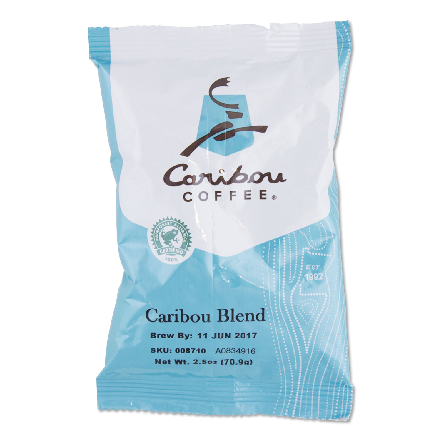  Caribou Coffee 008710 Caribou Blend Ground Coffee, 2.5 oz, 18/Carton (CCF008710) 