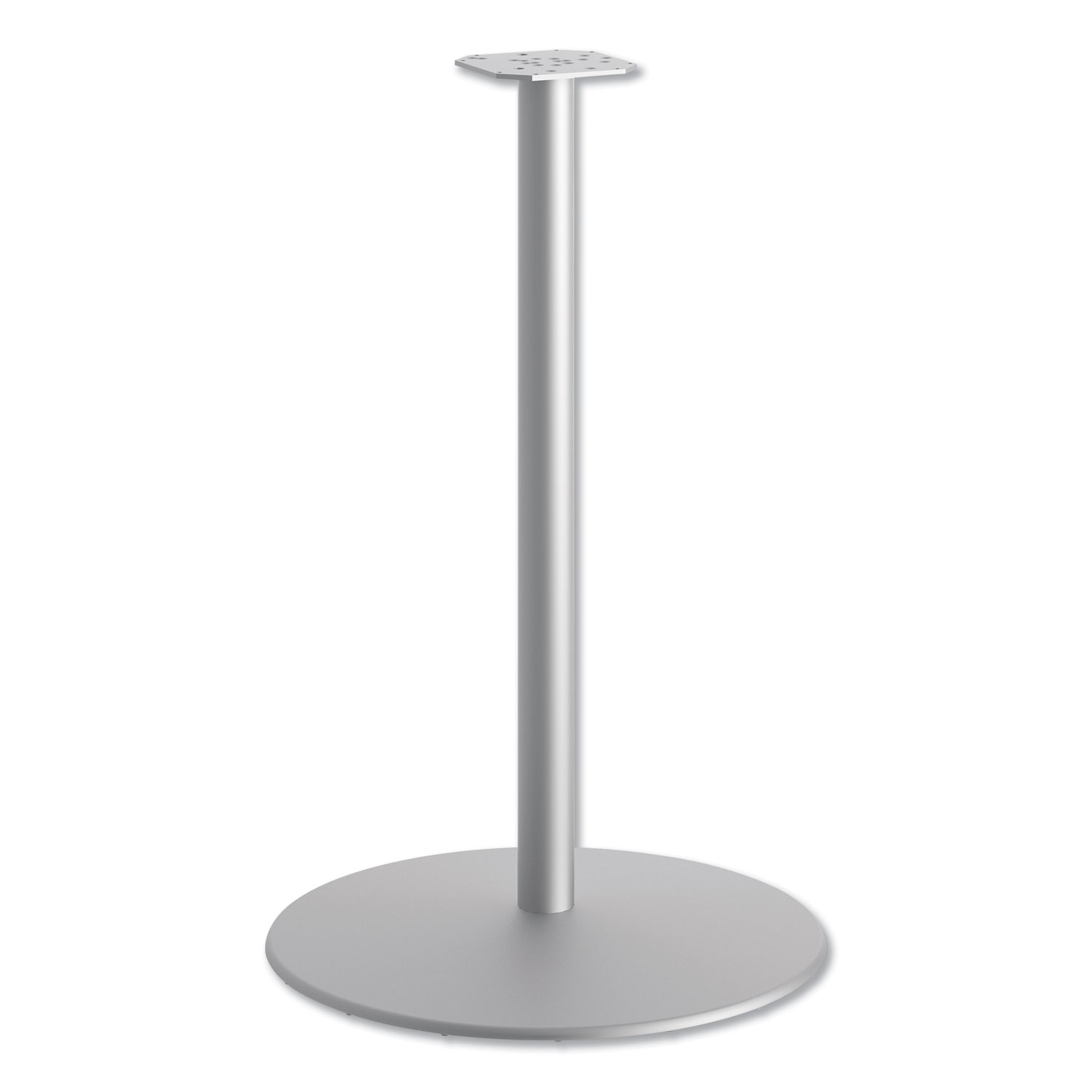 HON® Between Round Disc Base for 42 Table Tops, Textured Silver