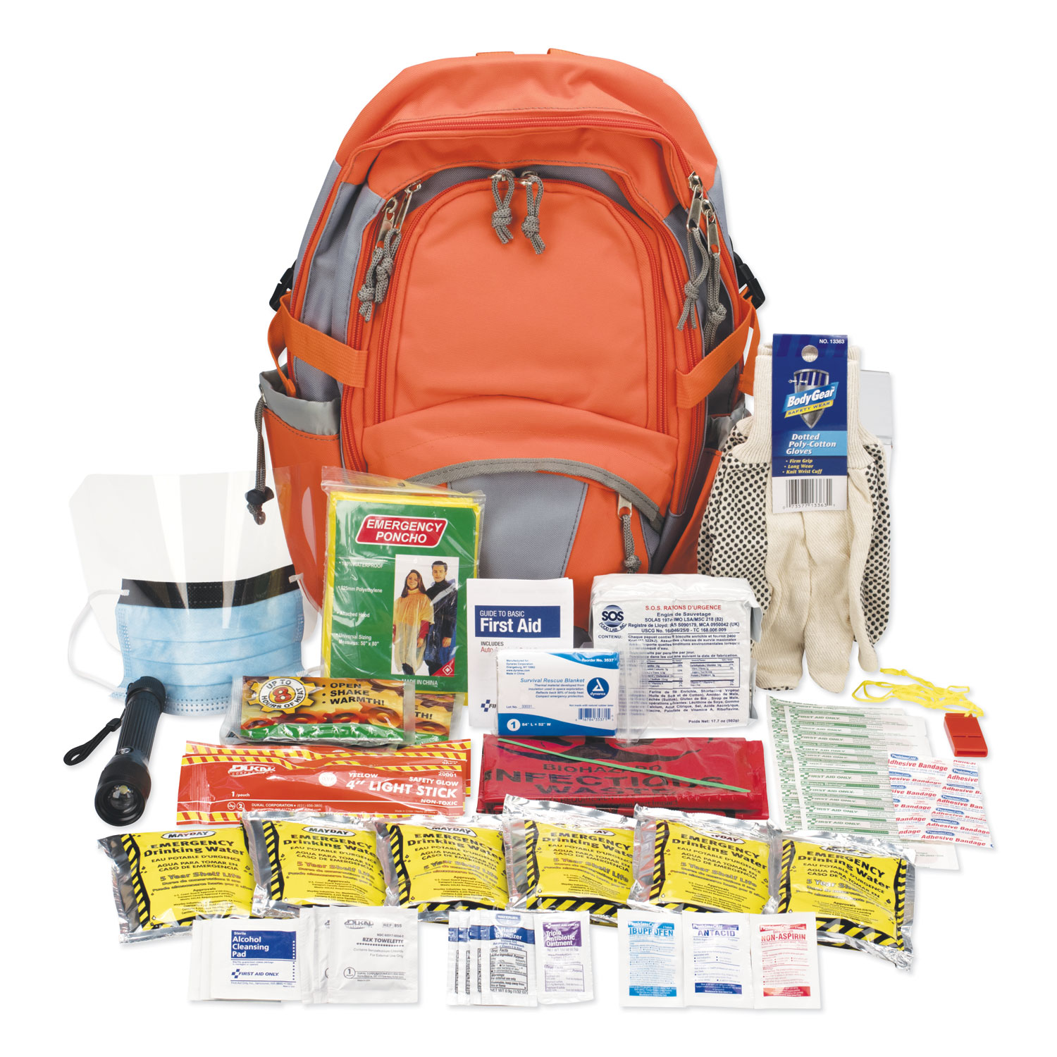  PhysiciansCare by First Aid Only 90001-001 Emergency Preparedness First Aid Backpack, 63 Pieces/Kit (FAO90001) 