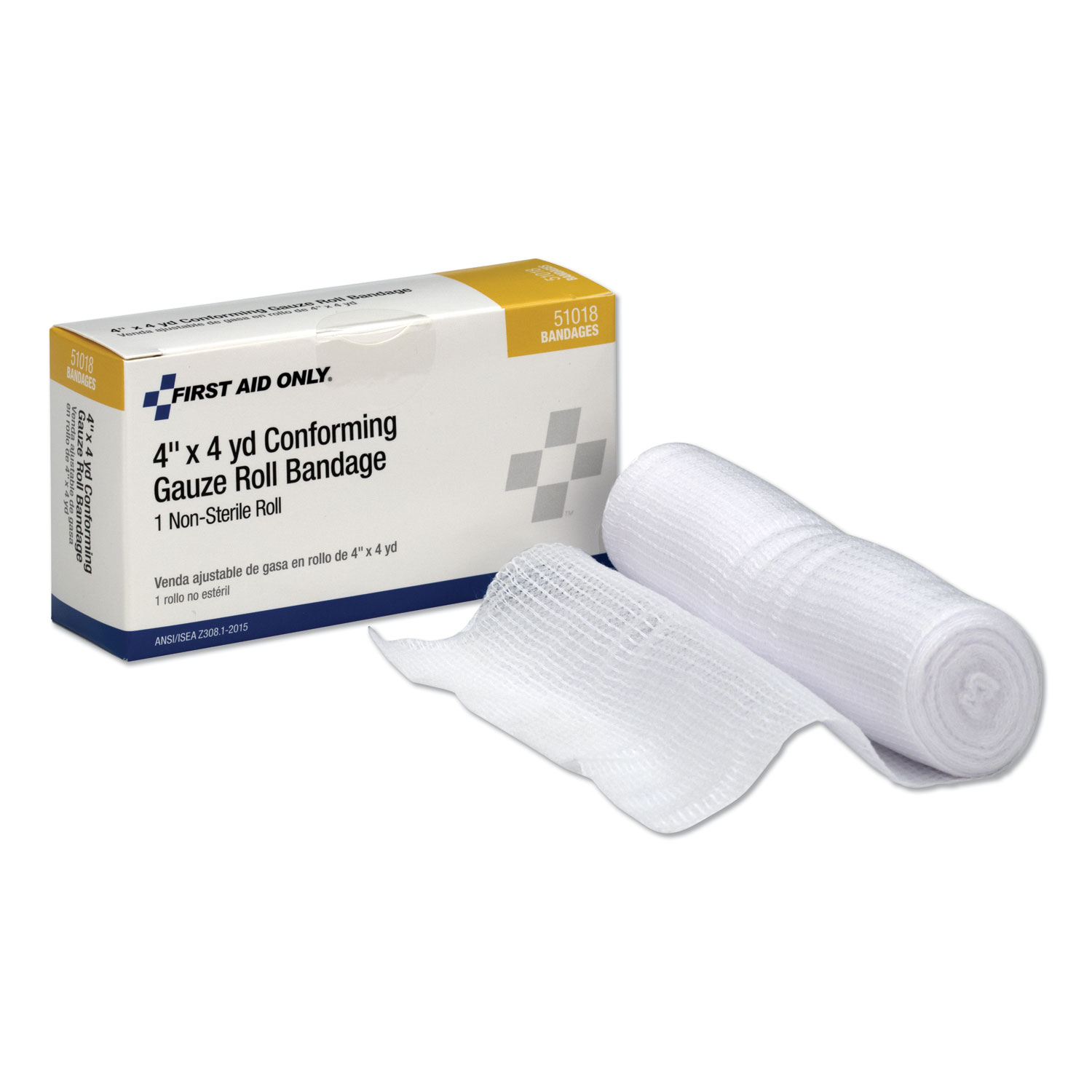  PhysiciansCare by First Aid Only 51018-001 First Aid Conforming Gauze Bandage, 4 wide (FAO51018) 