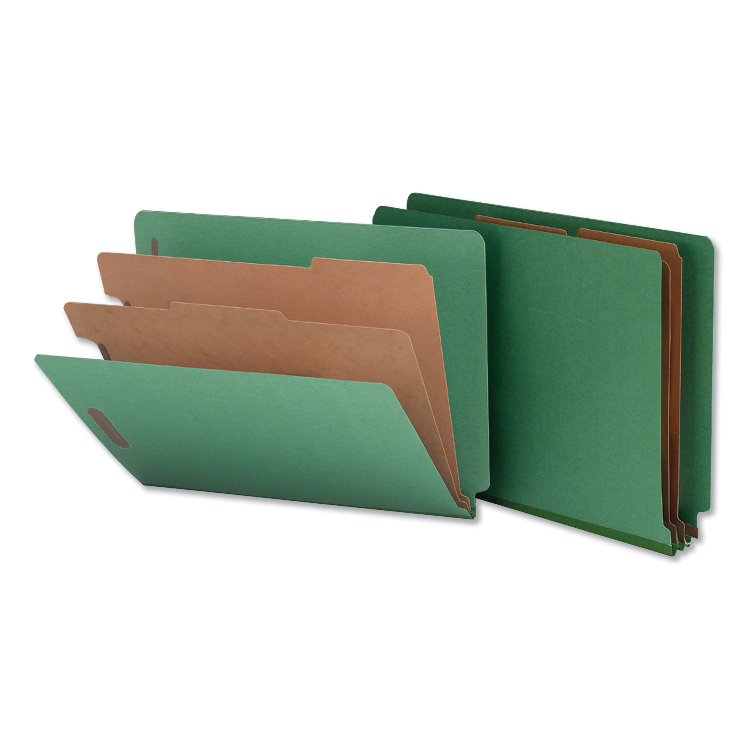  Universal UNV10317 Deluxe Six-Section Colored Pressboard End Tab Classification Folders, 2 Dividers, Letter Size, Green, 10/Box (UNV10317) 