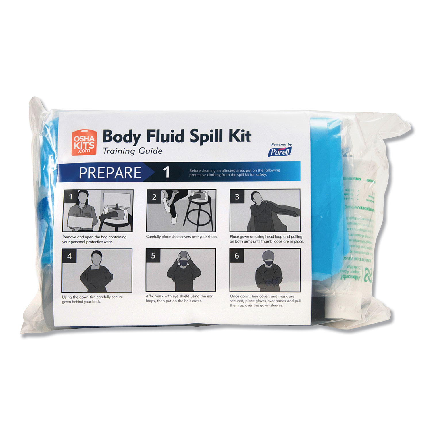 Body Fluid Spill Kit, Refill, 8.5