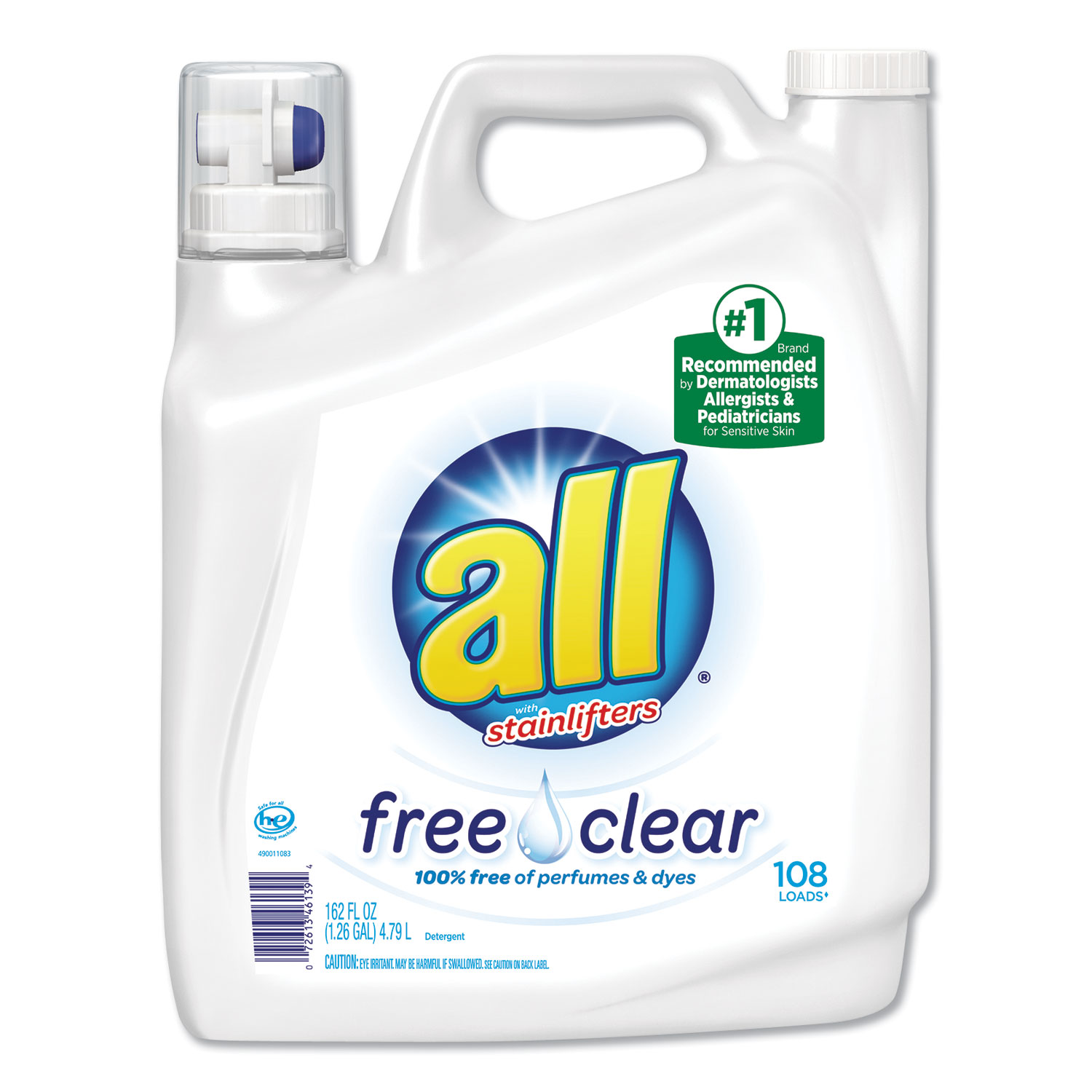All® Liquid Laundry Detergent Free Clear for Sensitive Skin, 162 oz Bottle
