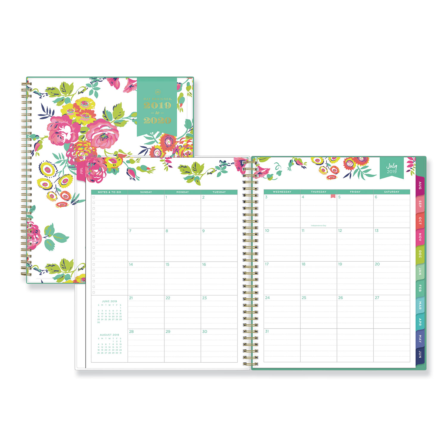  Blue Sky 107925 Day Designer Academic Year CYO Weekly/Monthly Planner, 11 x 8.5, White/Floral, 2020-2021 (BLS107925) 