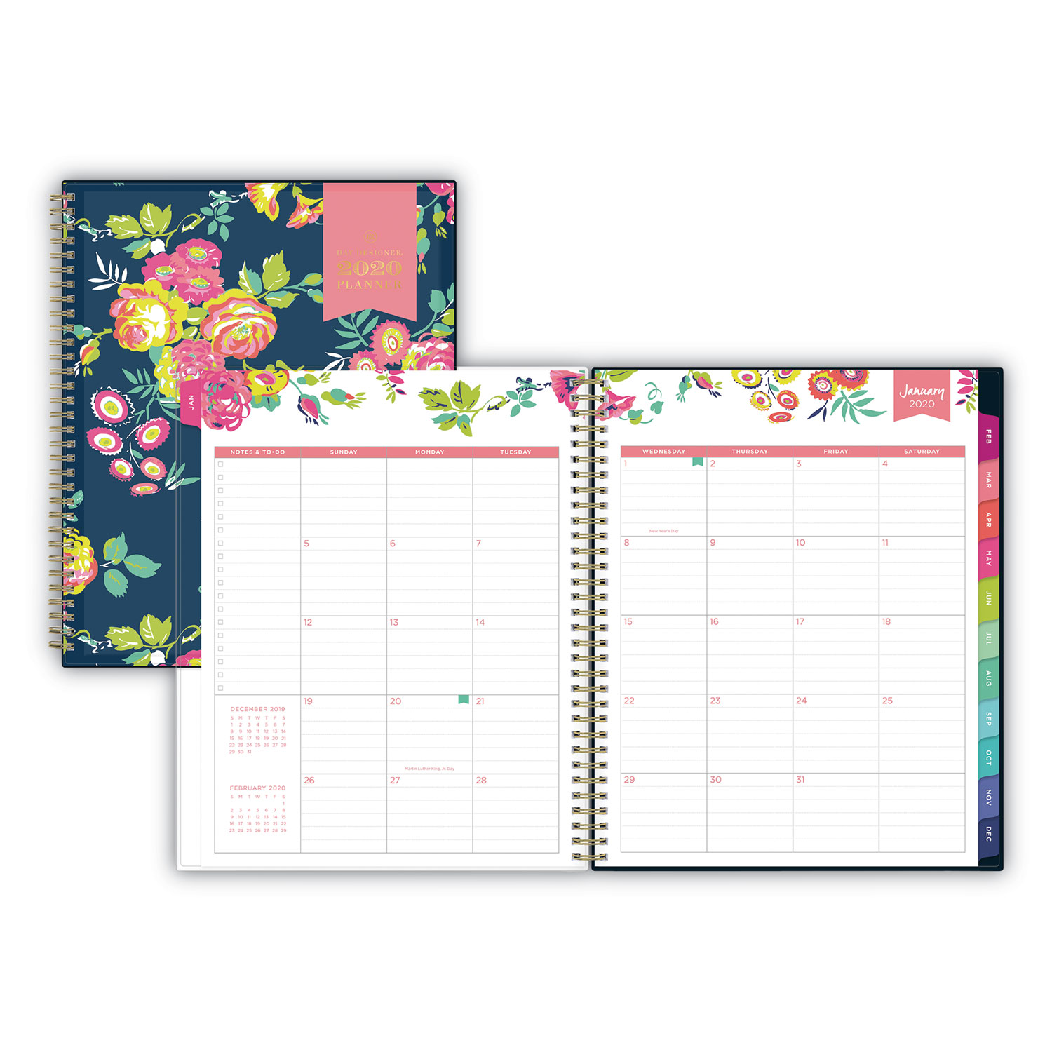  Blue Sky BLS103617 Day Designer CYO Weekly/Monthly Planner, 11 x 8 1/2, Navy/Floral, 2020 (BLS103617) 