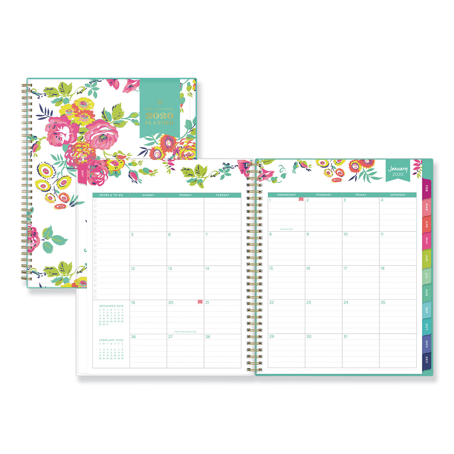  Blue Sky BLS103618 Day Designer CYO Weekly/Monthly Planner, 11 x 8 1/2, White/Floral, 2020 (BLS103618) 