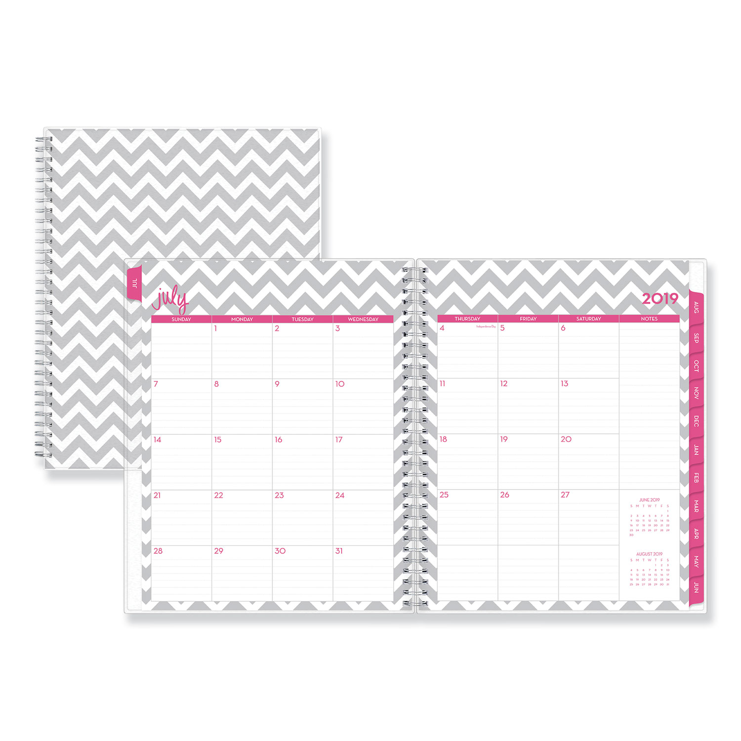  Blue Sky 100287 Dabney Lee Ollie Academic Weekly/Monthly Planner, Gray Chevron, 8.5 x 11, 2020-2021 (BLS100287) 