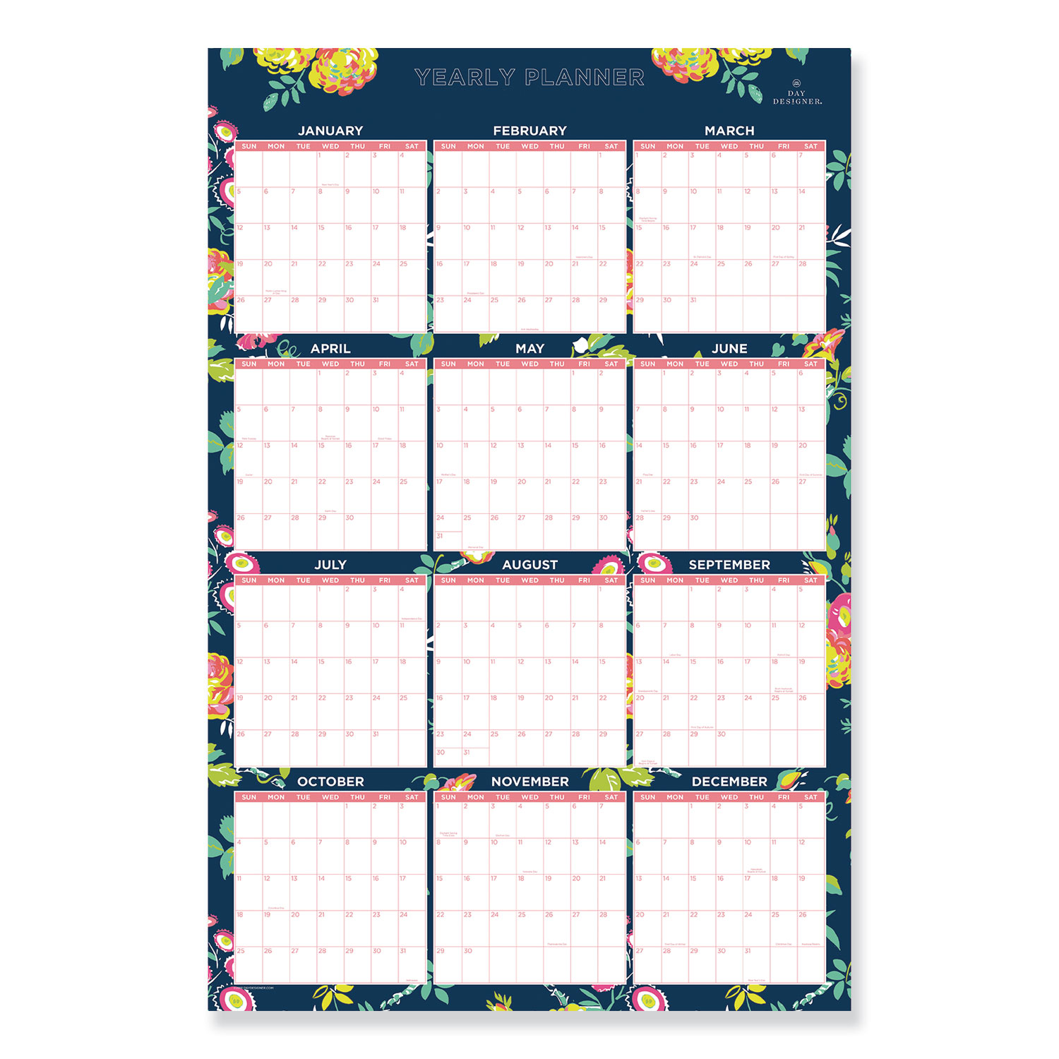 Day Designer Laminated Wall Calendar, 36 x 24, 2020