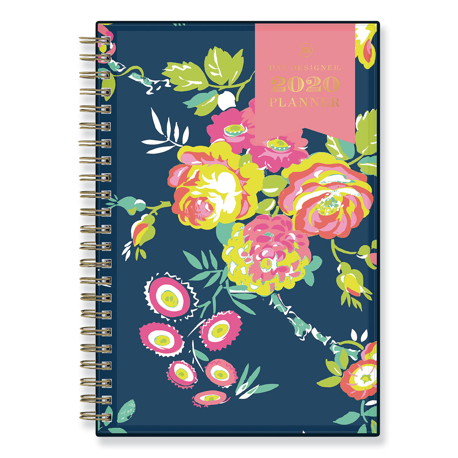 Day Designer CYO Weekly/Monthly Planner, 8 x 5, Navy/Floral, 2020