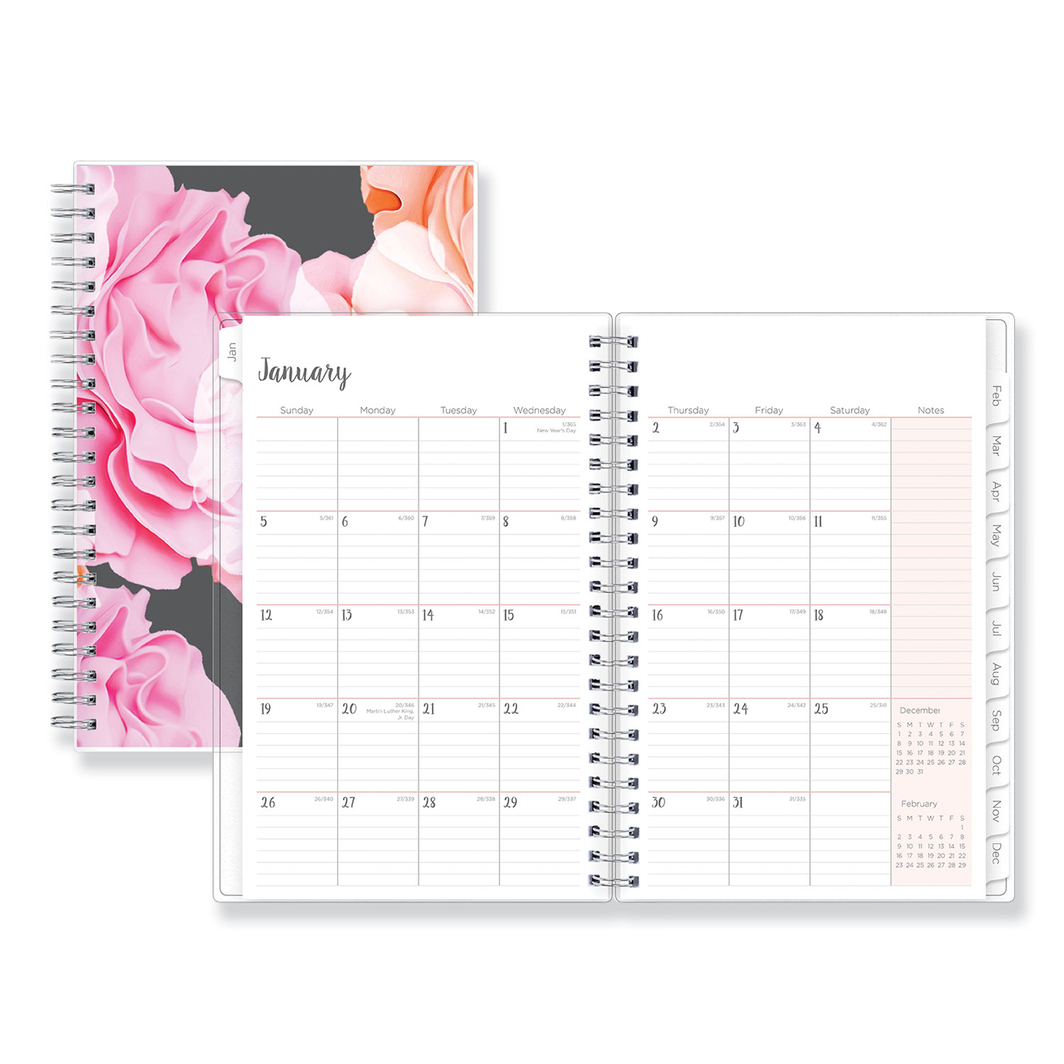  Blue Sky 110396 Joselyn Weekly/Monthly Wirebound Planner, 8 x 5, Light Pink/Peach/Black, 2020 (BLS110396) 