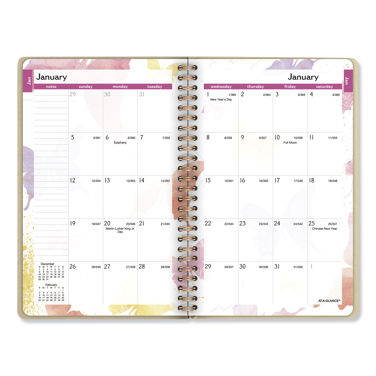 Watercolors Weekly/Monthly Planner, 8 1/2 x 5 1/2, Watercolors, 2020