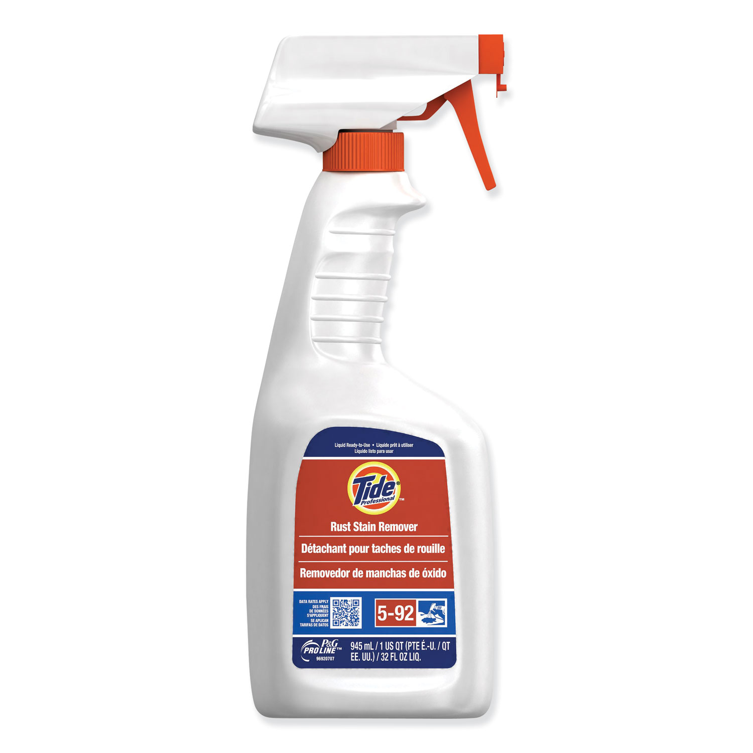  Tide Professional 48146 Rust Stain Remover, Peach, 32 oz Trigger Spray Bottle, 9/Carton (PGC48146) 