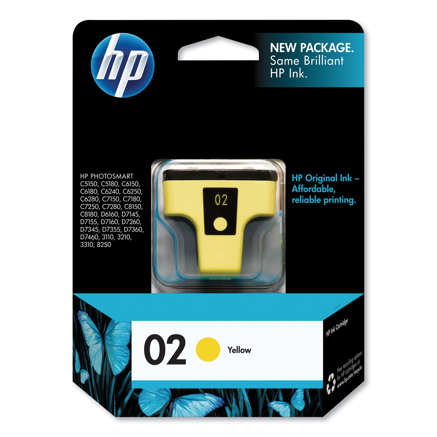  HP C8773WN HP 02, (C8773WN) Yellow Original Ink Cartridge (HEWC8773WN) 