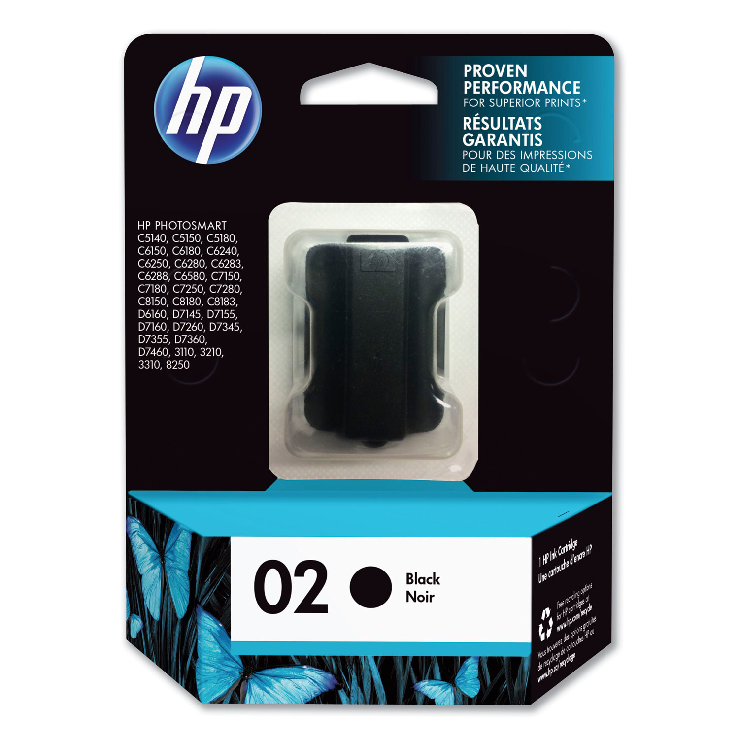  HP C8721WN HP 02, (C8721WN) Black Original Ink Cartridge (HEWC8721WN) 