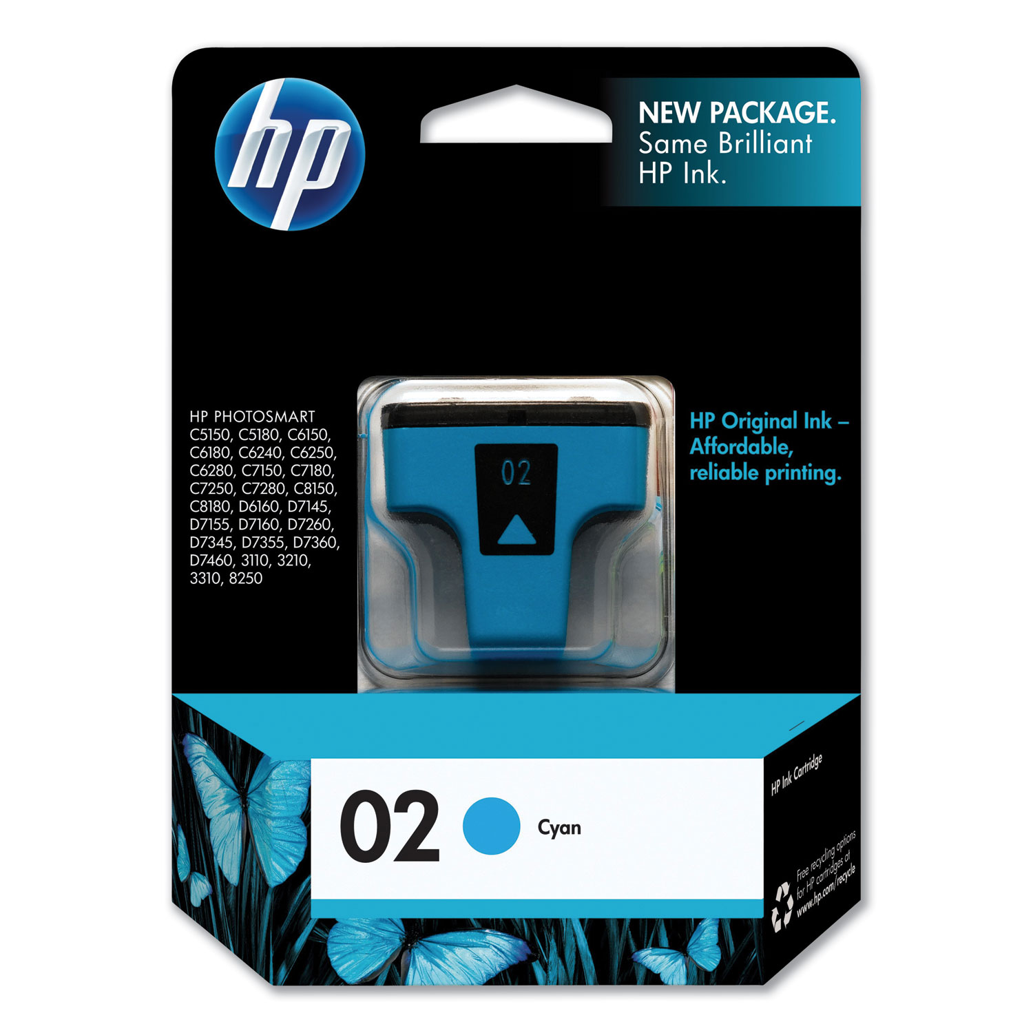  HP C8771WN HP 02, (C8771WN) Cyan Original Ink Cartridge (HEWC8771WN) 