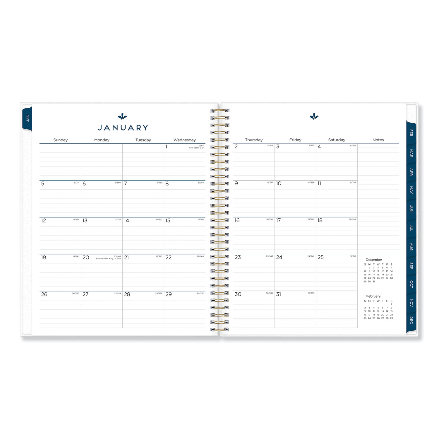 Sullana Monthly Planner, 10 x 8, Teal Cover, 2020